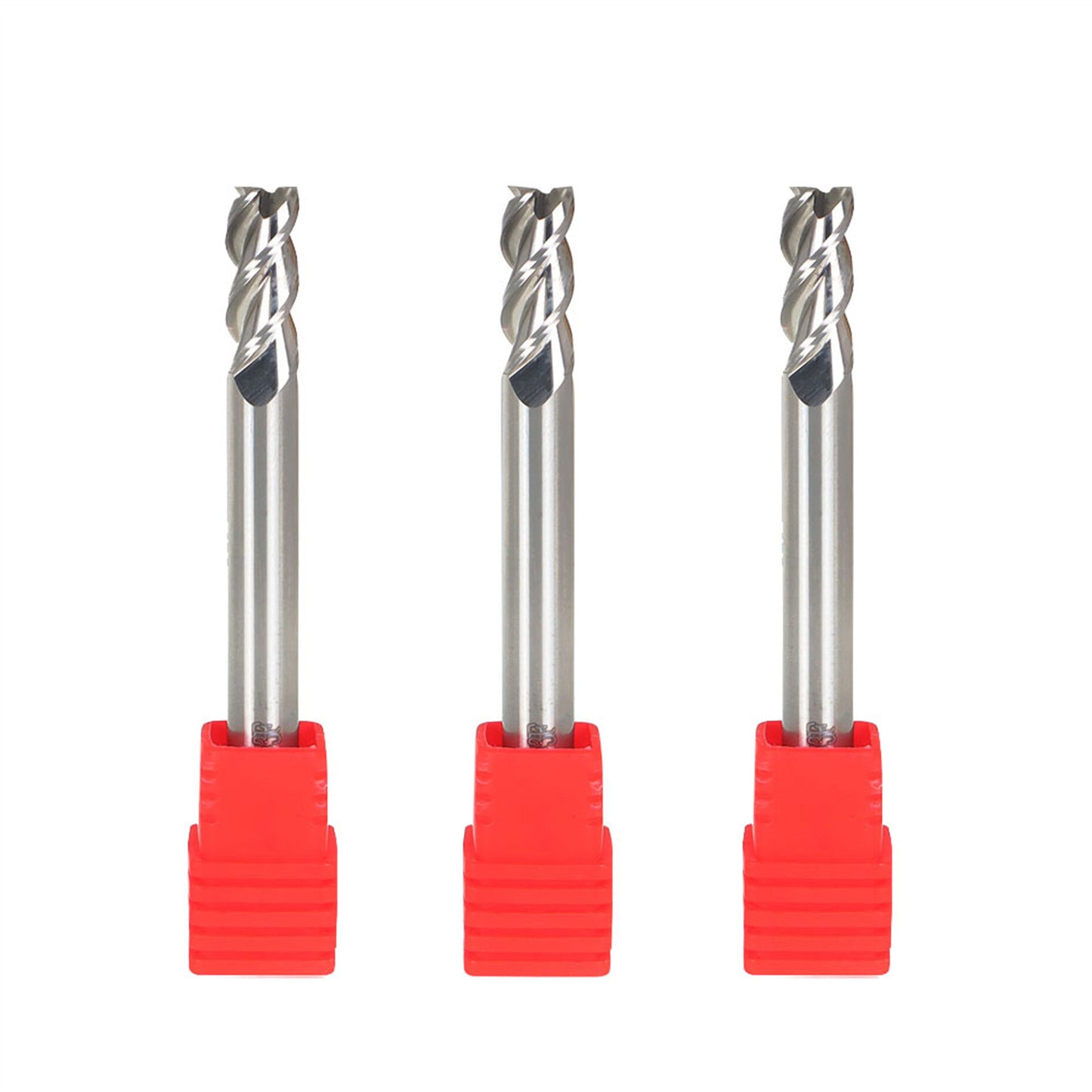 findmall 3Pcs 1/4 Inch Helix Carbide End Mill 3 Flute 5/8 Inch Iength of Cut Fit for Aluminum Cut Non-Ferrous Metal Upcut CNC Spiral Router Bit