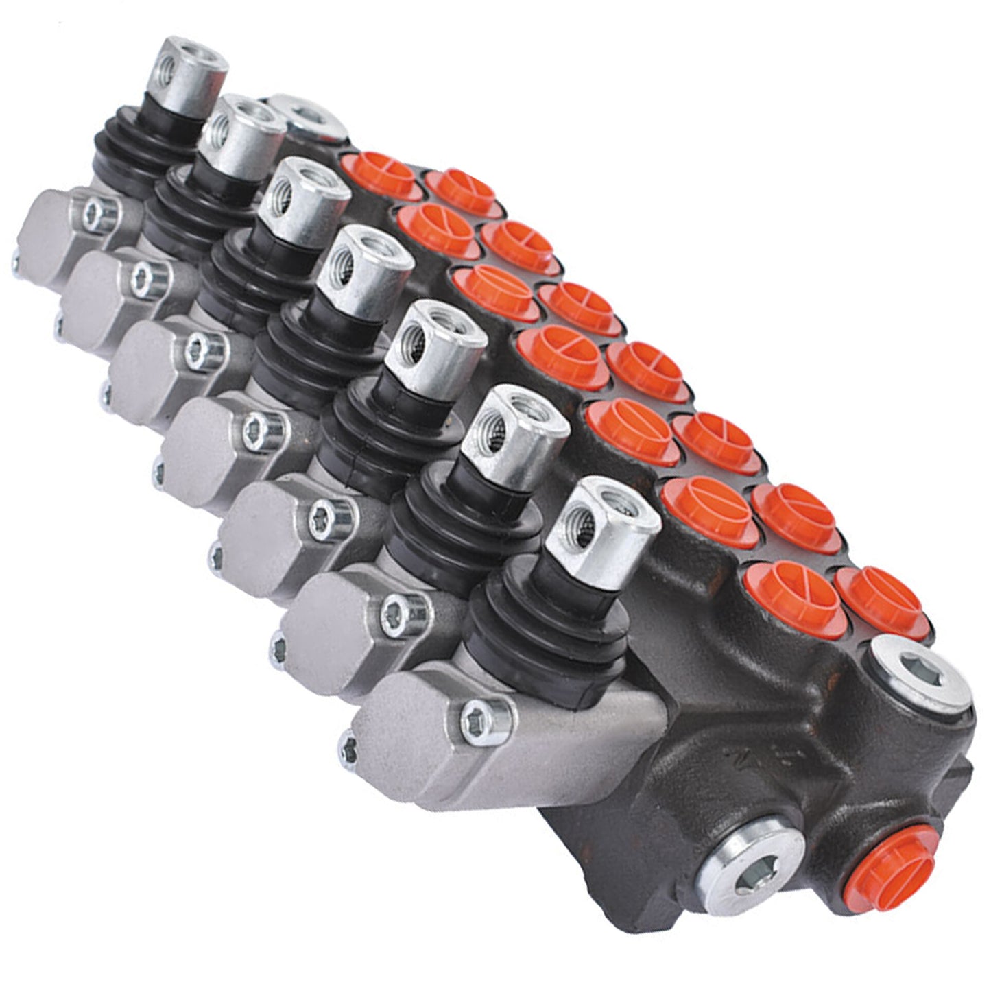 findmall 7 Spool 11 GPM 3625 PSI Hydraulic Directional Control Valve, SAE Ports Double Acting Valve for Small Tractors, Tractors, Loaders, Log Splitter