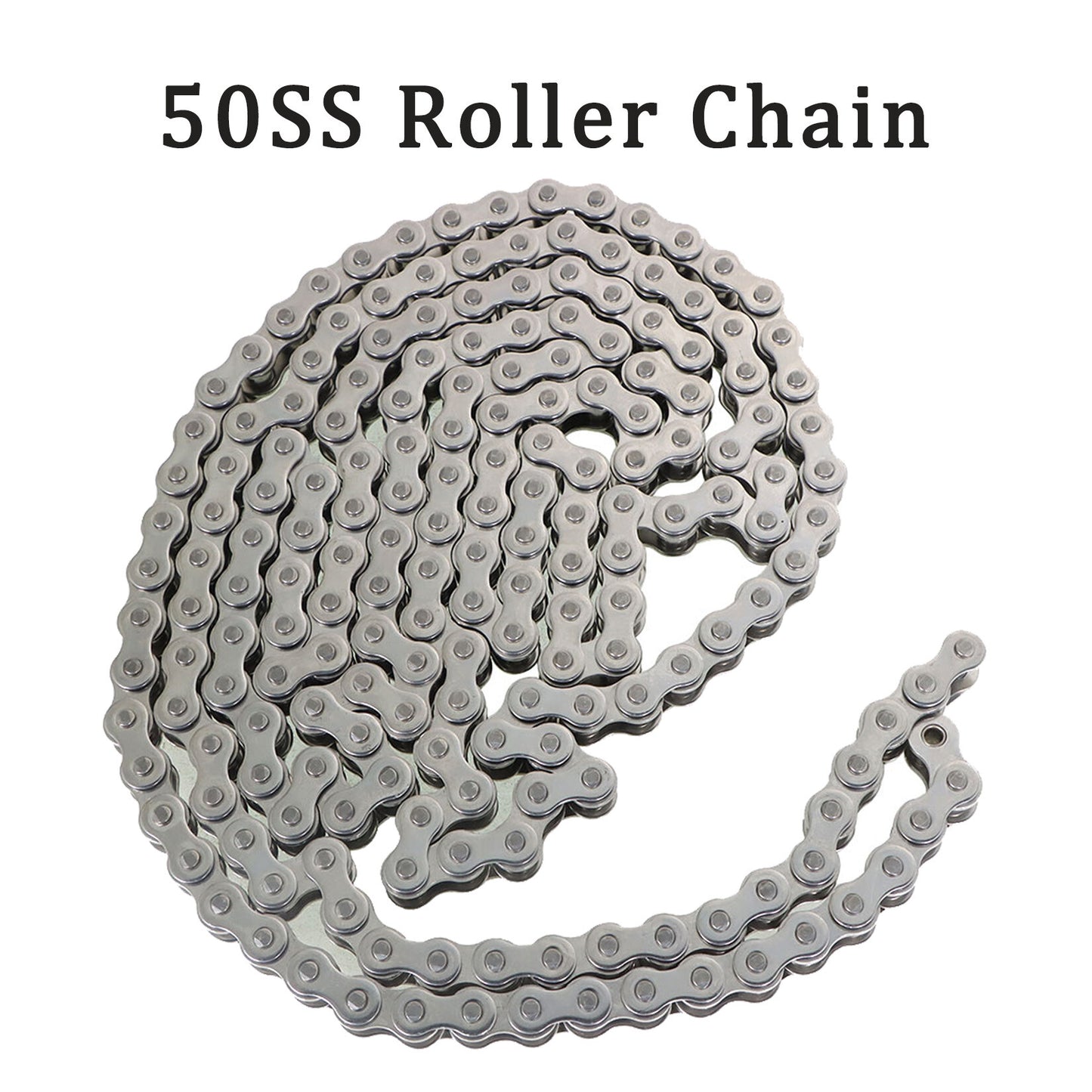 findmall 50SS Roller Chain 10 Feet with 2 Free Connecting Links, 192 Links, Stainless Steel
