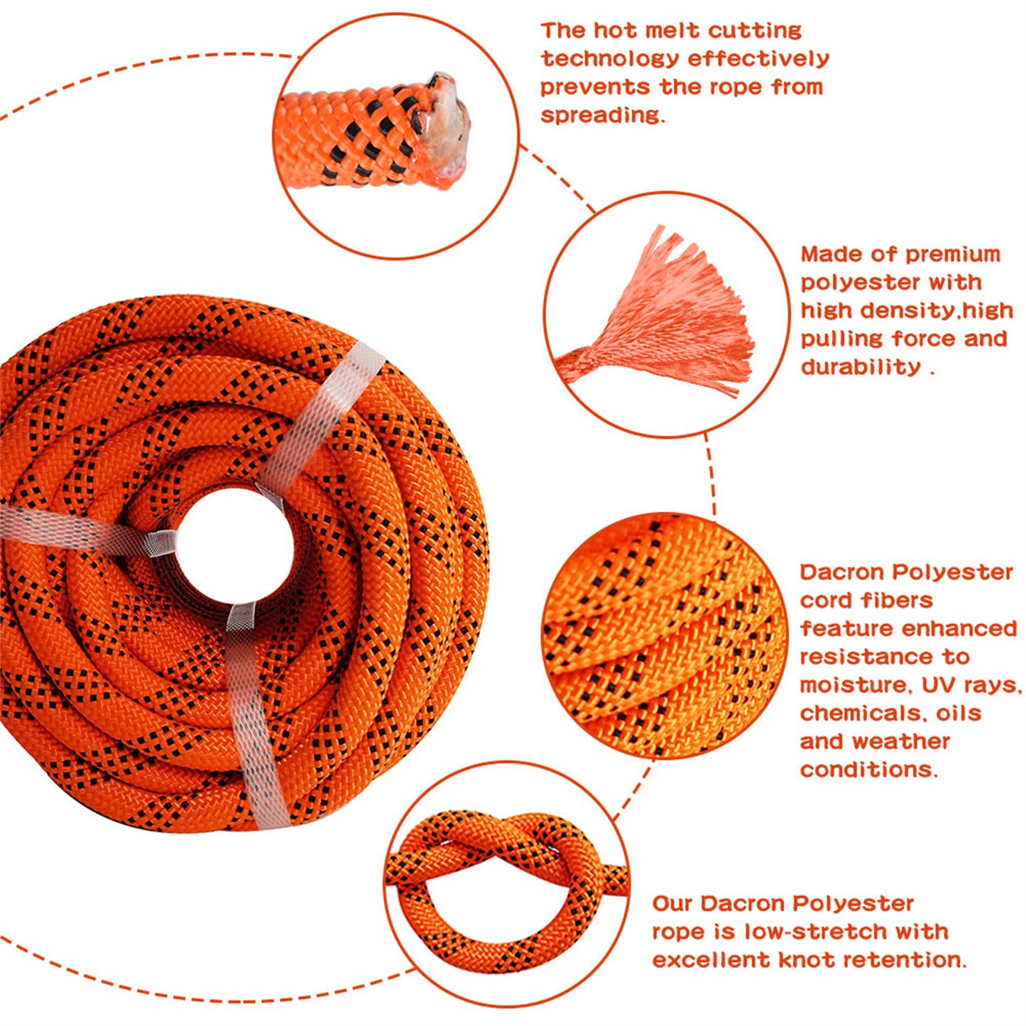 1/2" x 100 Feet Double Braid Rope High Force Polyester Load