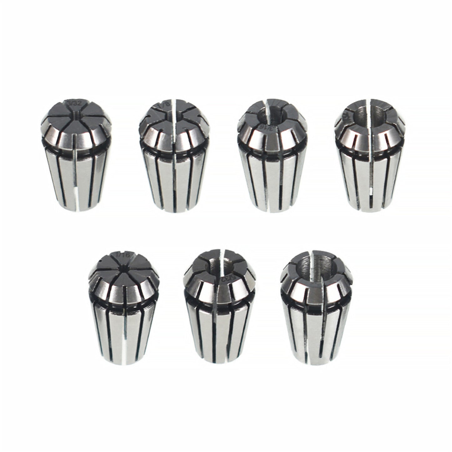 findmall 7Pcs ER11 Spring Collet Set 1/16 -1/4 Collet Chuck for CNC Milling Lathe Tool and Engraving Machine Carbon Steel