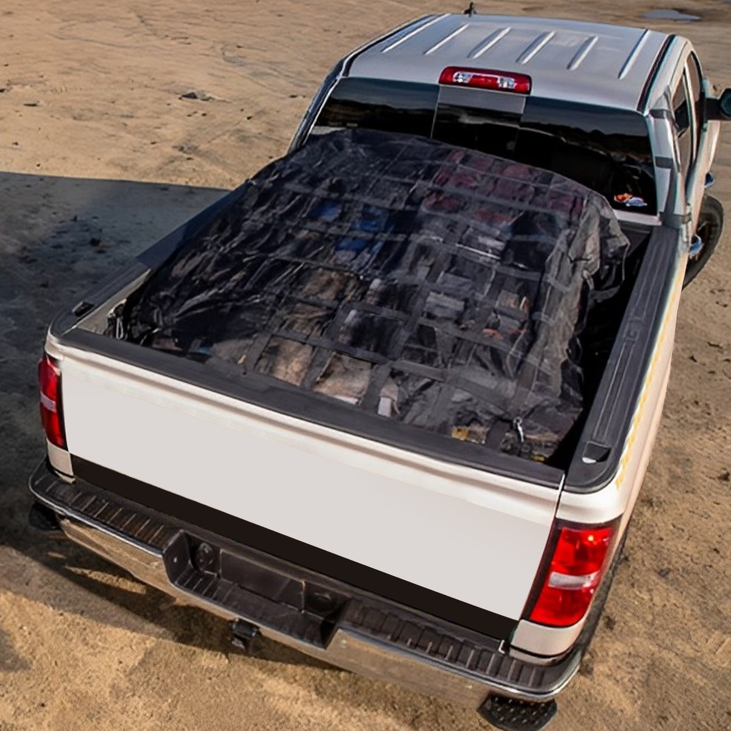 findmall 6.75' x 8' FT w/Cam Buckles & S-Hooks Heavy Duty Cargo Net For Pickup Trucks