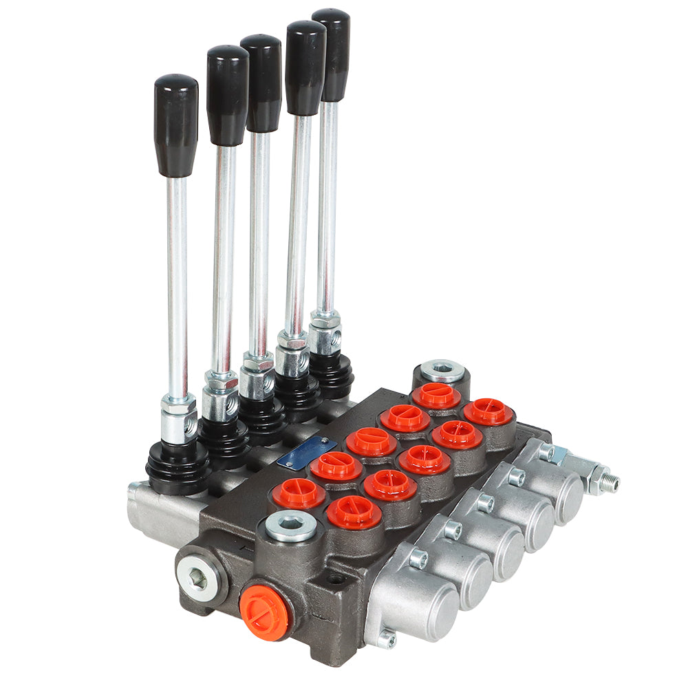 findmall 5 Spools 13 GPM Hydraulic Directional Control Valve 3600Psi SAE Ports NEW