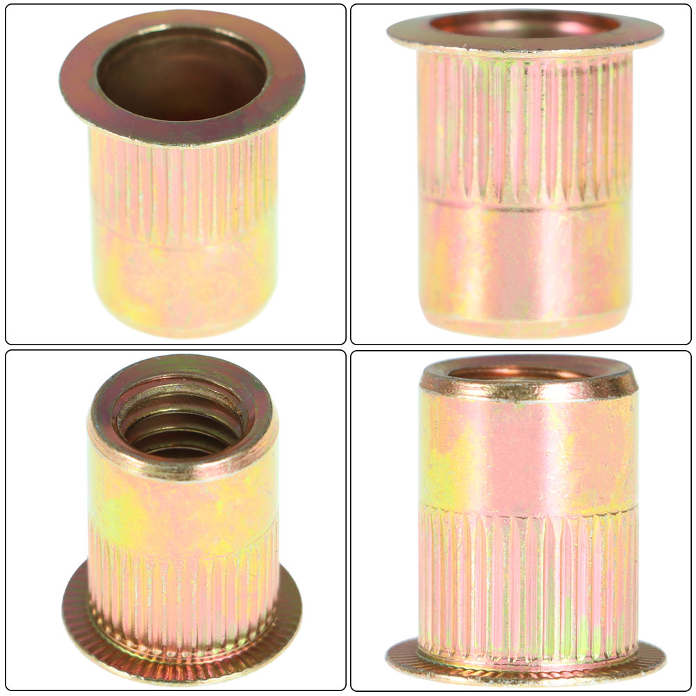 findmall 50 Pack 3/8 -16 Rivet Nuts Carbon Steel Threaded Insert Nutsert Rivnuts