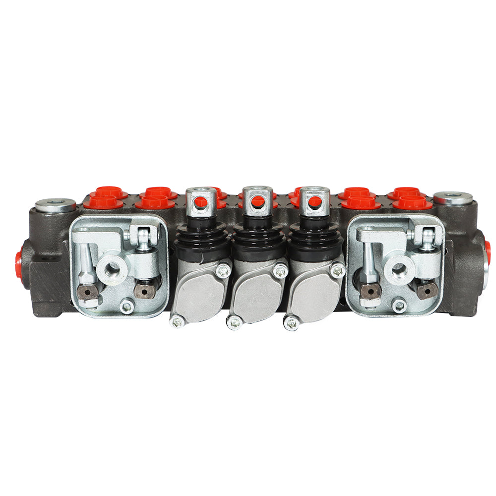 findmall 7 Spool Hydraulic Directional Control Valve 11gpm,40L,2 Joystick,BSPP Interface