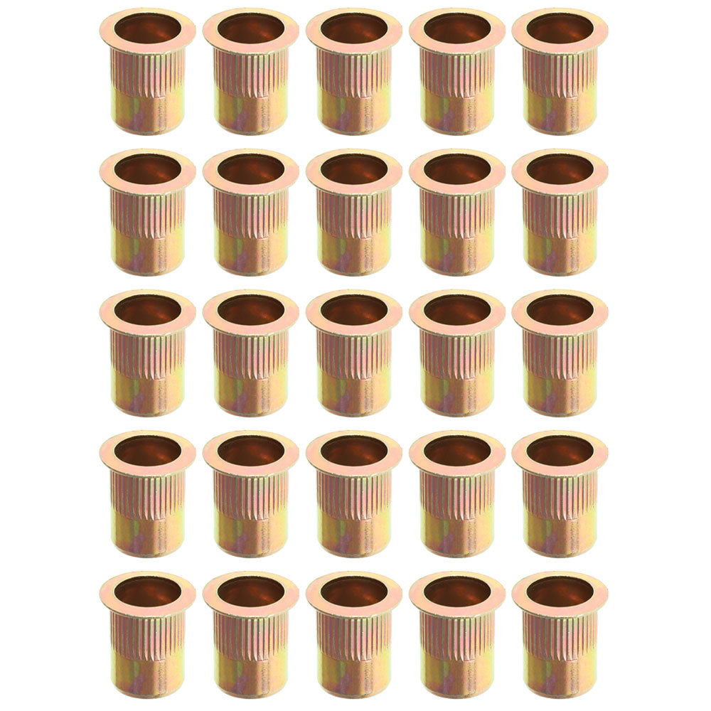 findmall 50 Pack 3/8 -16 Rivet Nuts Carbon Steel Threaded Insert Nutsert Rivnuts