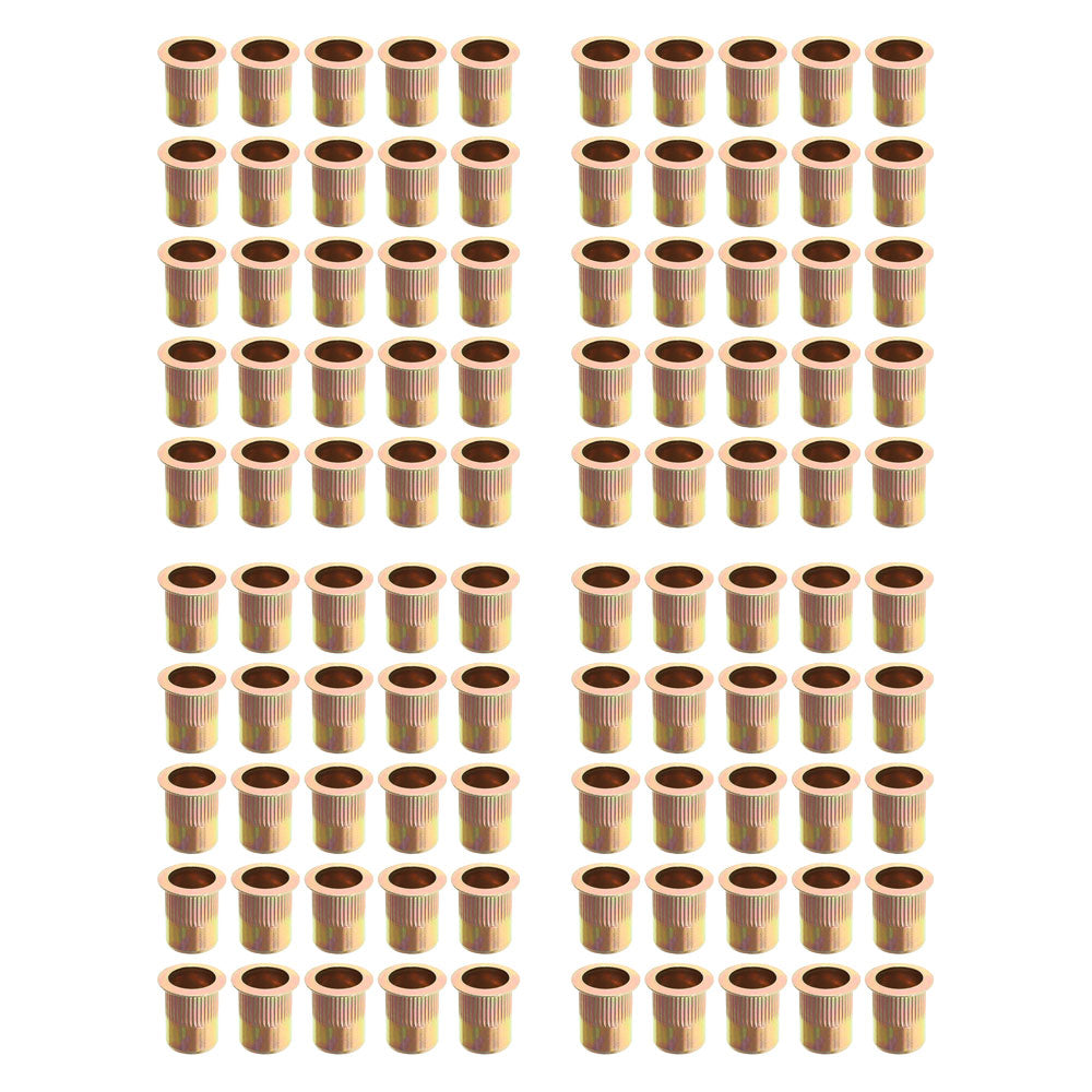 findmall 50 Pack 3/8 -16 Rivet Nuts Carbon Steel Threaded Insert Nutsert Rivnuts