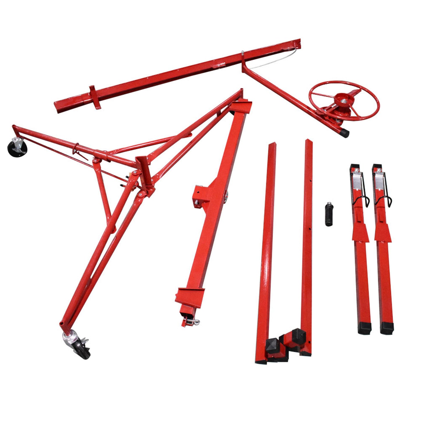 findmall 16FT Drywall Lift Plasterboard Panel Rolling Lifter Lockable Safety Lock Red