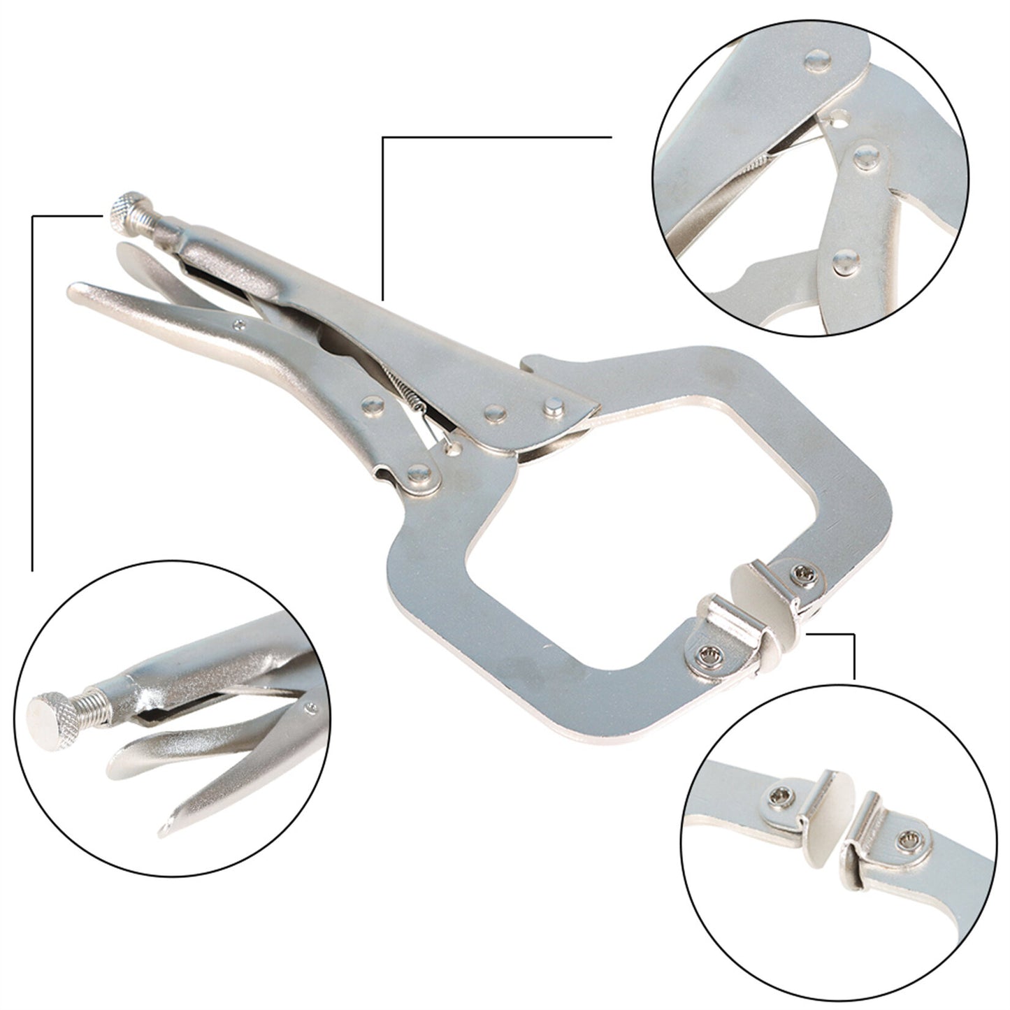 10Pcs 11 Inch Locking C Clamps with Swivel Pads Heavy Duty C-Type Locking Plier Table and Tool Vise Grip