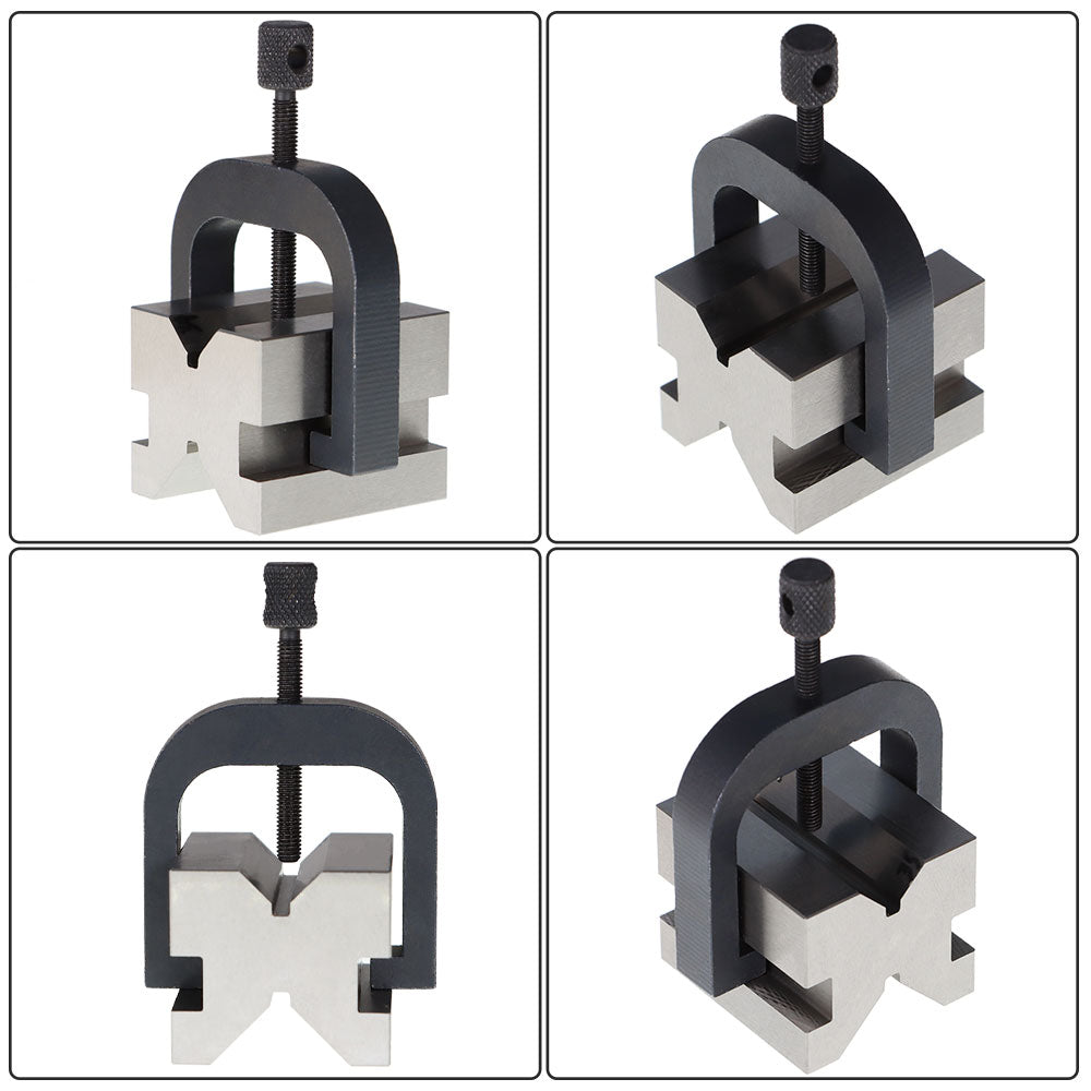 findmall 1-3/8 L X 1-5/8 W X 1-3/4 H Accuracy V-Block & Clamp Set