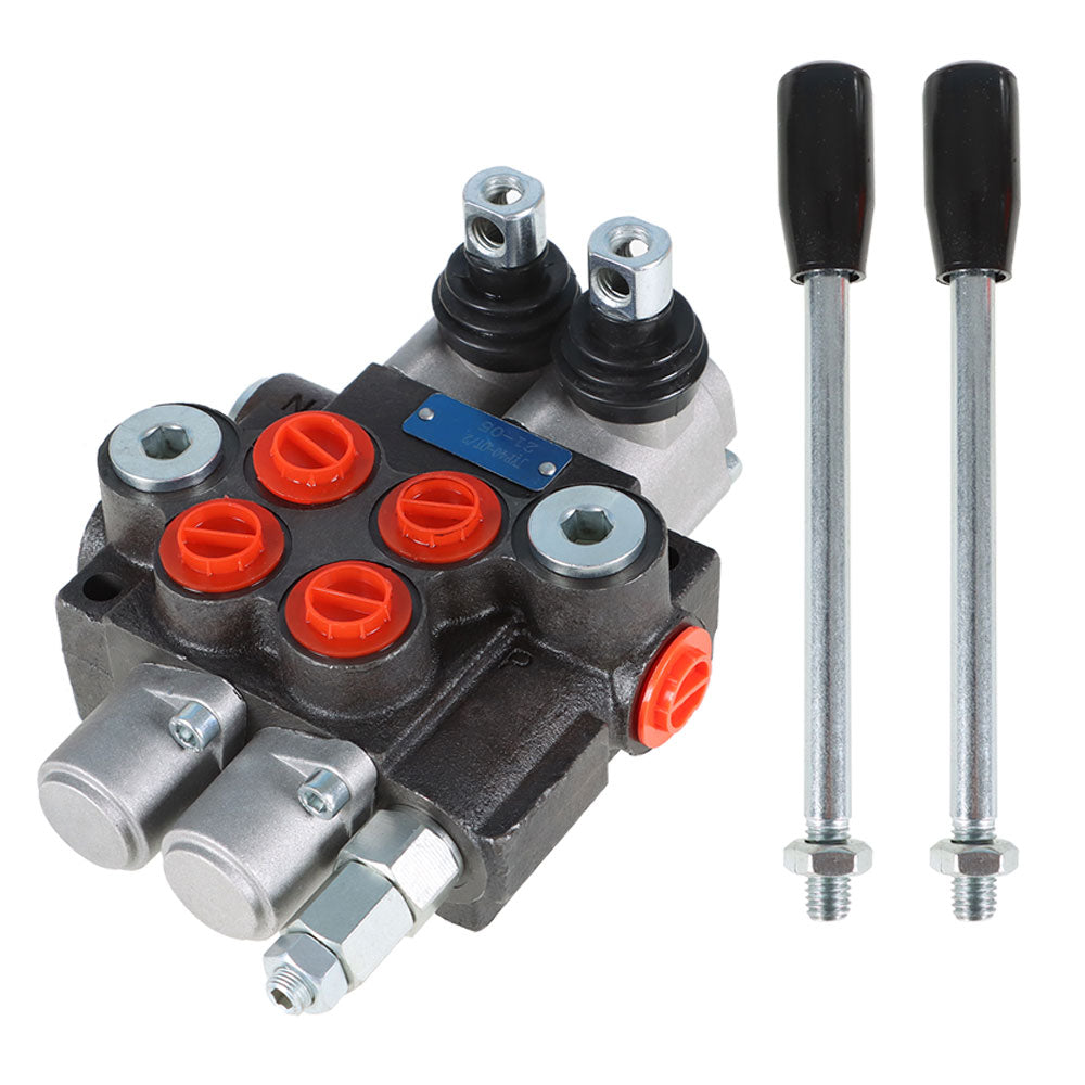 findmall Hydraulic Monoblock Double Acting Control Valve 2 Spool 11 GPM SAE Ports New