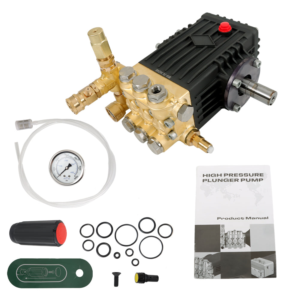 findmall 3600 PSI 4.9GPM Belt Drive Pressure Power Washer Pump 24mm Solid Shaft