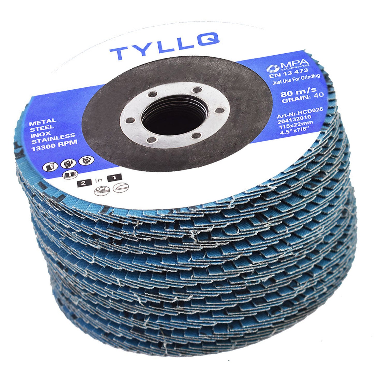 New 50 Pcs 4-1/2" X 7/8" 40 Grits Premium Zirconia Flap Discs Grinding Wheel Sandpaper Fit for Grinding