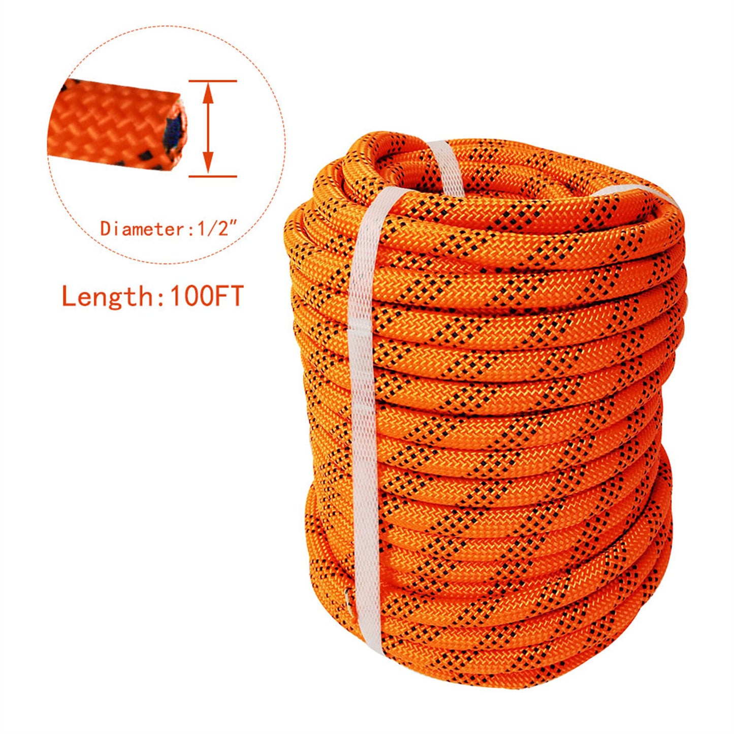 1/2" x 100 Feet Double Braid Rope High Force Polyester Load
