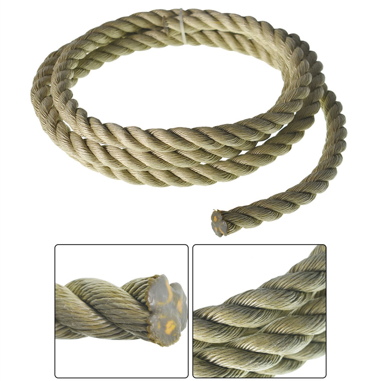 3/4 inch 1 inch Diameter Twisted Manila Rope, Twisted 3 Strand, Polypropylene Rope for Indoor Outdoor Use for Landscaping, Tug of War, Projects and Tie Downs
