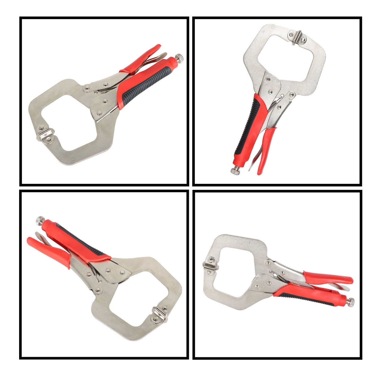 findmall 2Pcs 11 Inch Locking C-Clamp Locking Pliers Heavy Duty C Clamps Set Adjustable Welding Clamps Fit for Shop Home Farm and Automotive
