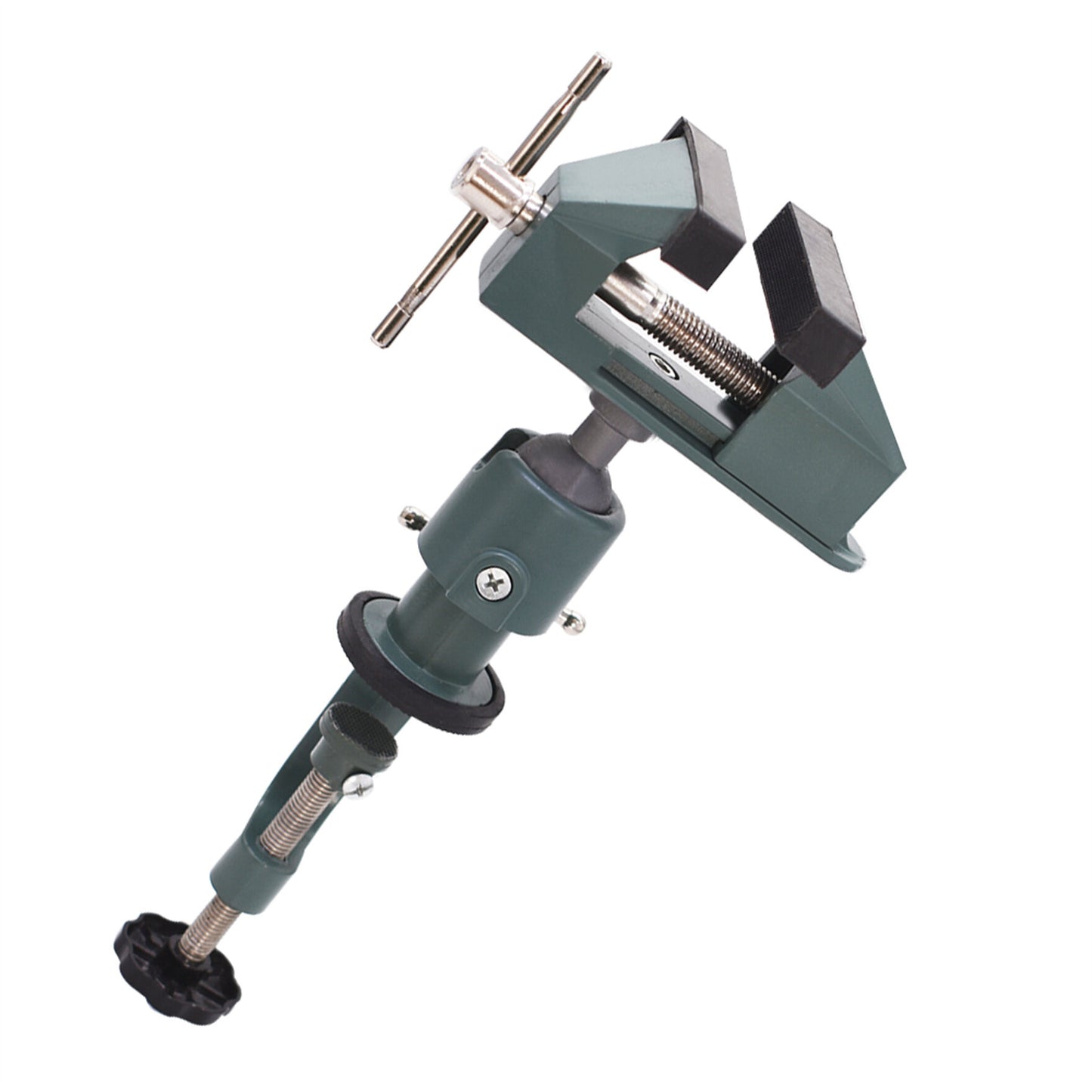 findmall Universal Table Vise 3" Aluminum Swivel Bench Vise 360 Degrees Rotating Fit for Holding Small Parts in Jewelry Hobby Model Making Electronics and More