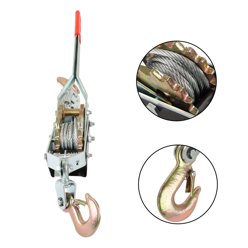 Findmall 2 Ton Heavy Duty Dual Gear Power Puller Cable Puller New