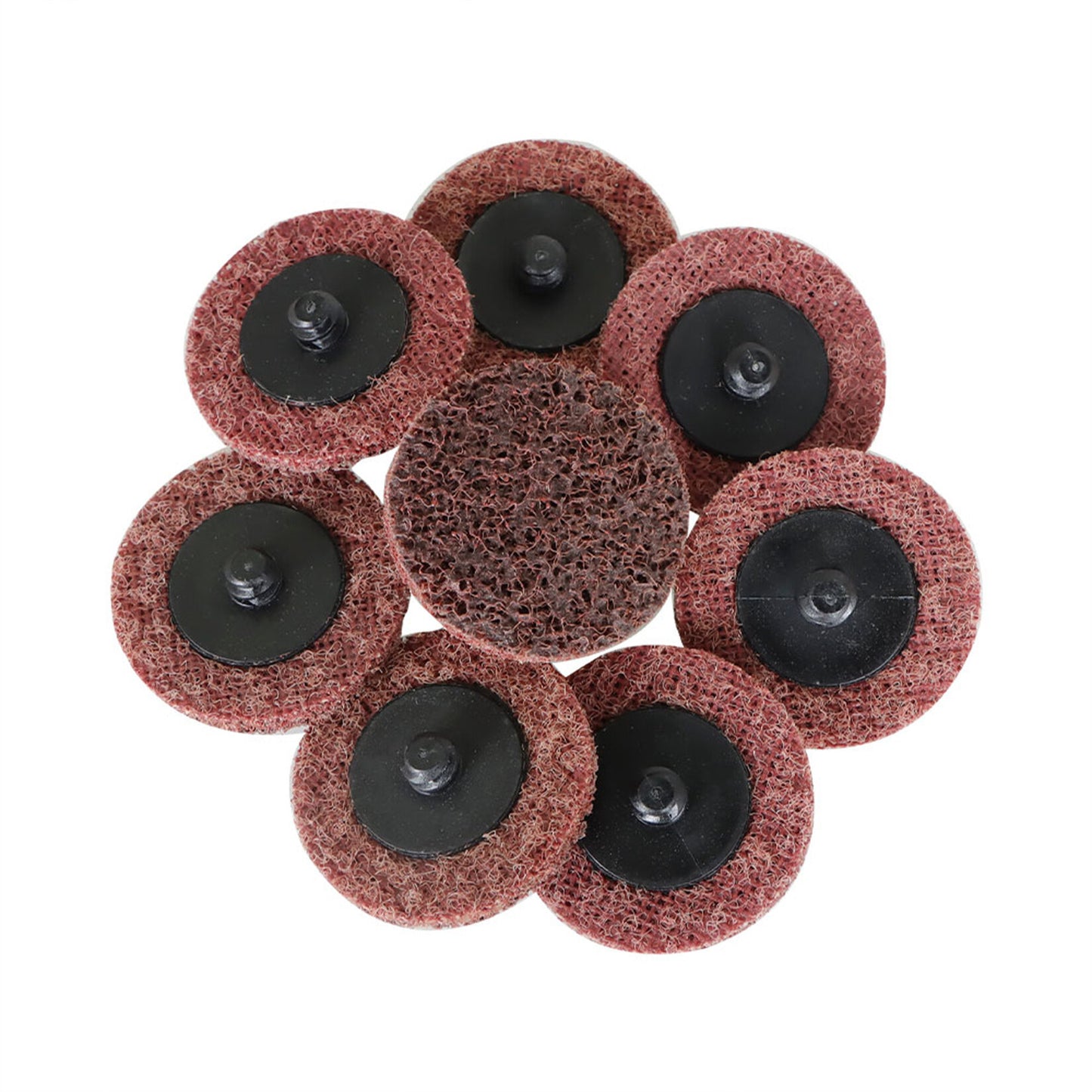 findmall 50Pcs 2 Inch Maroon Quick Change Surface Prep Conditioning Discs, Medium Grit for Cleaning, Finishing and Deburring on All Metals