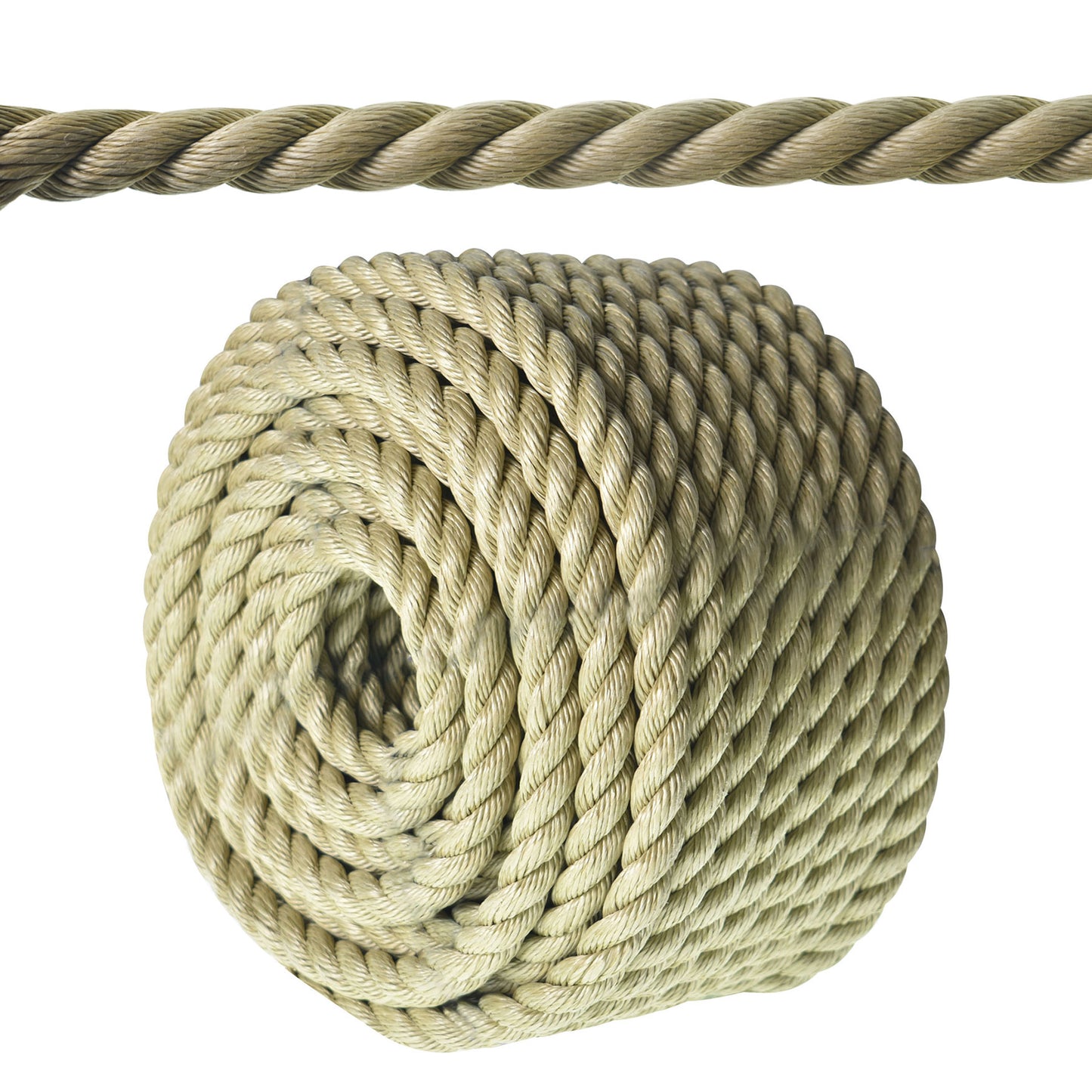findmall 3 Strand Twisted Rope 3/4"×100' Manila Rope PP Arborist Bull Rope Climbing Rope
