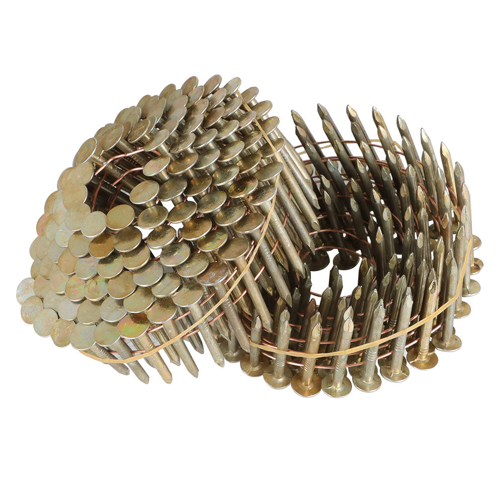 findmall 7200 Pack 1-1/4" 15 Degree Coil Roofing Nail 3/8" Head Diameter Galvanized