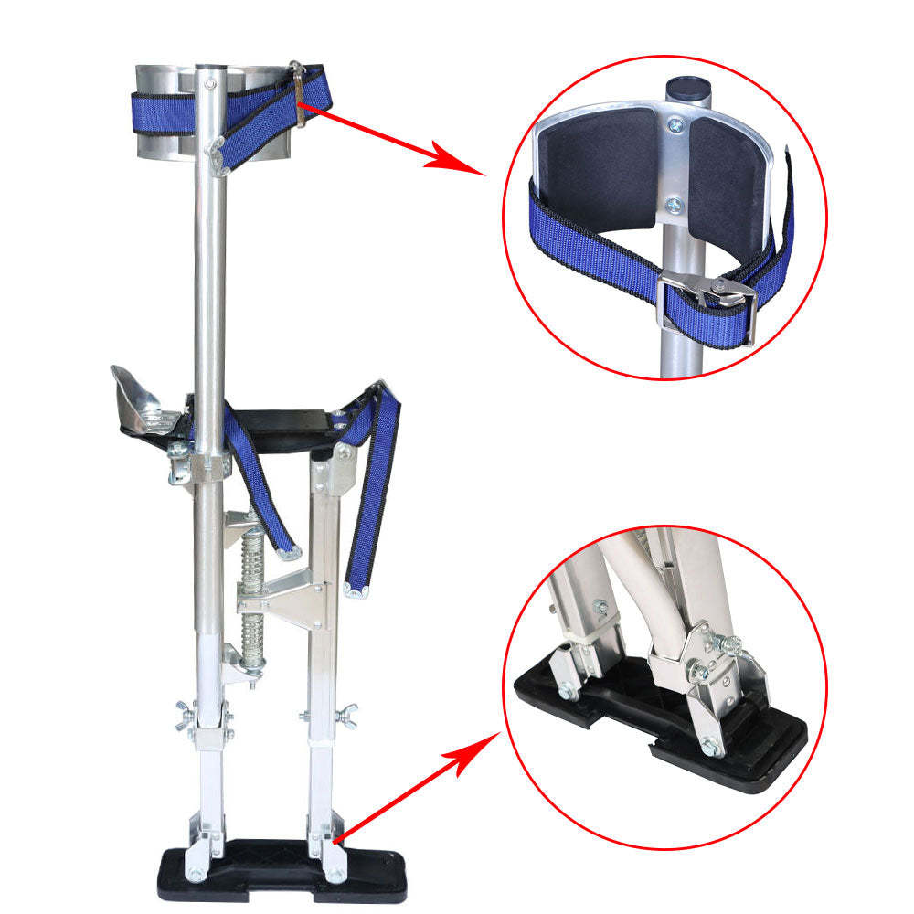 findmall 18In - 30In Aluminum Alloy Stilts For Stilt Painters Walking Tool Silver