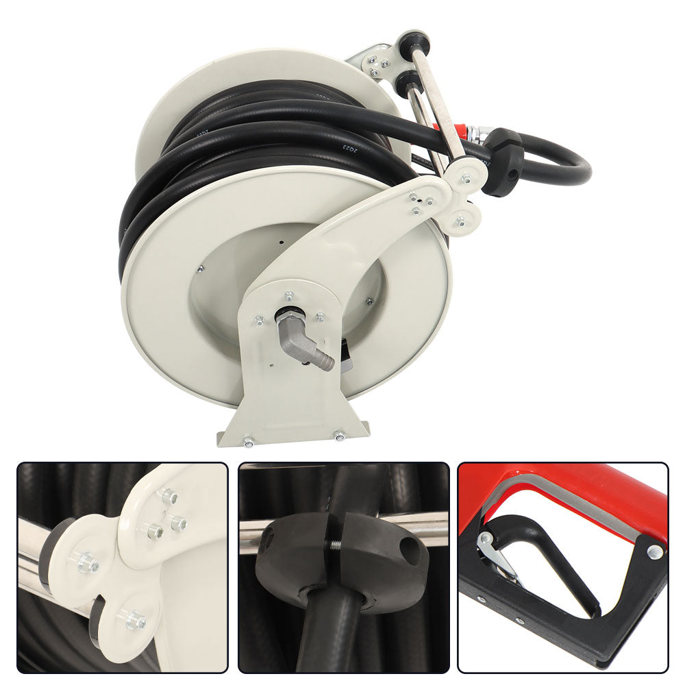 findmall Auto Fueling Nozzle Fuel Hose Reel Retractable Diesel Hose Reel 3/4" x66'