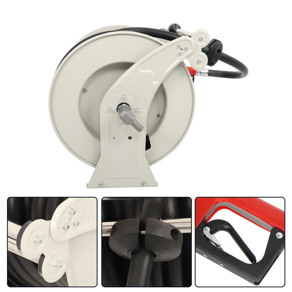 findmall Auto Fueling Nozzle Fuel Hose Reel Retractable Diesel Hose Reel 3/4" x66'