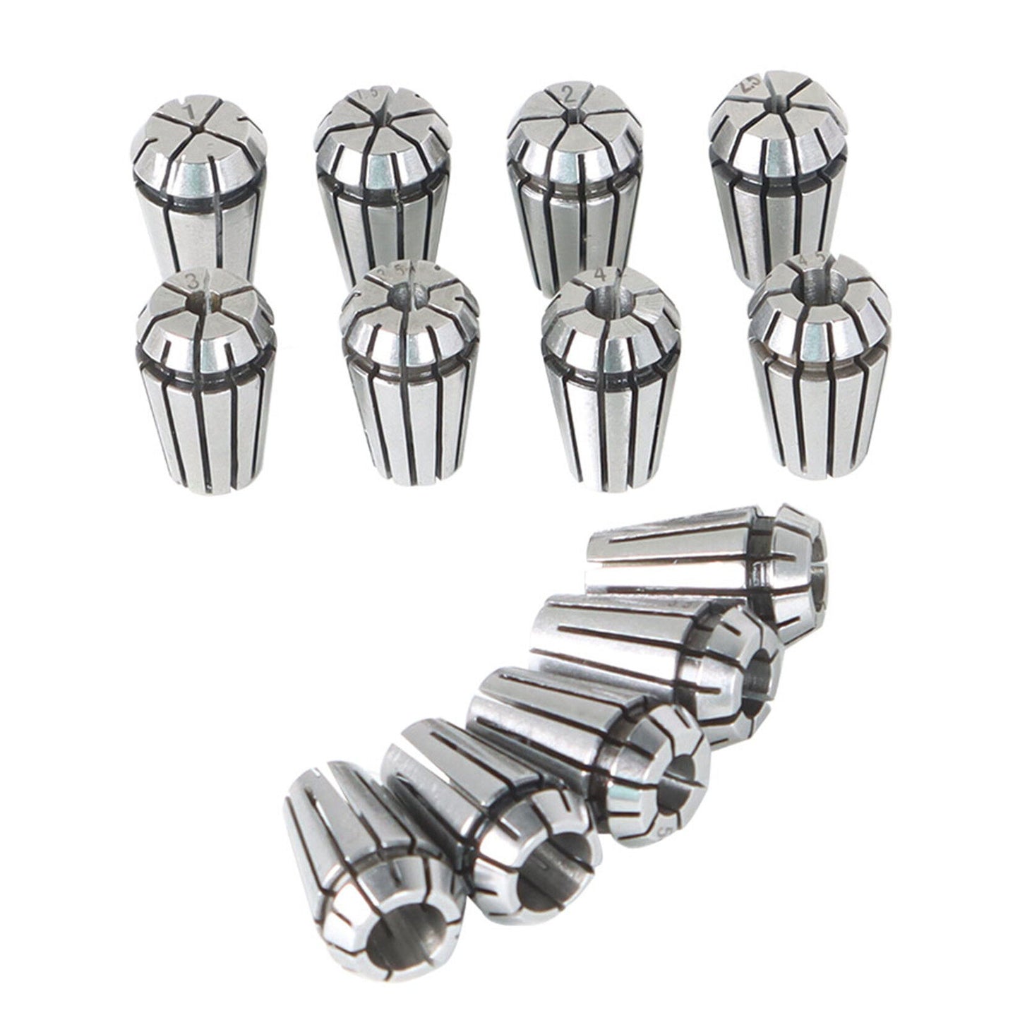 findmall ER11 Collet Set 13Pcs ER11 Collet Chuck Spring Collet Set CNC Engraving Milling Lathe Chuck Tool 1-7MM Fit for CNC Engraving Machine and Milling Lathe Tool