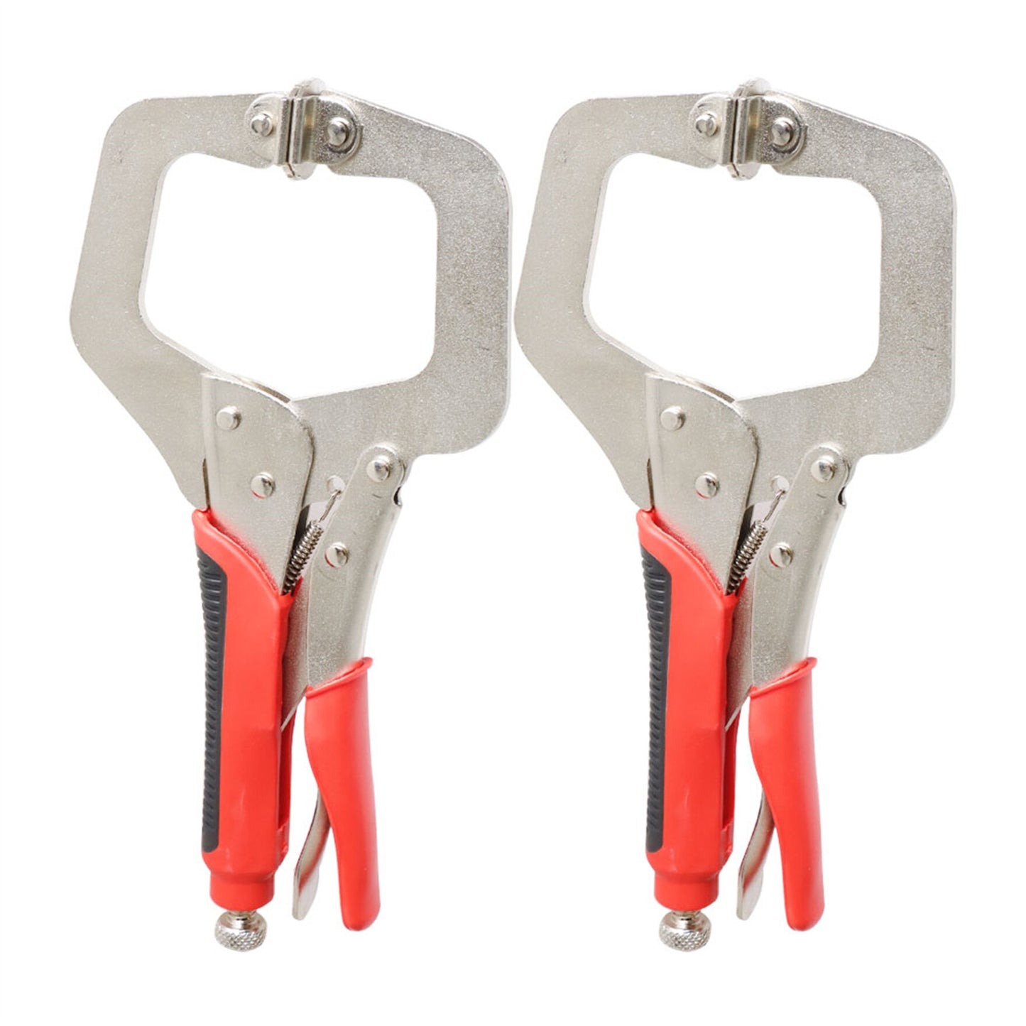 findmall 2Pcs 11 Inch Locking C-Clamp Locking Pliers Heavy Duty C Clamps Set Adjustable Welding Clamps Fit for Shop Home Farm and Automotive
