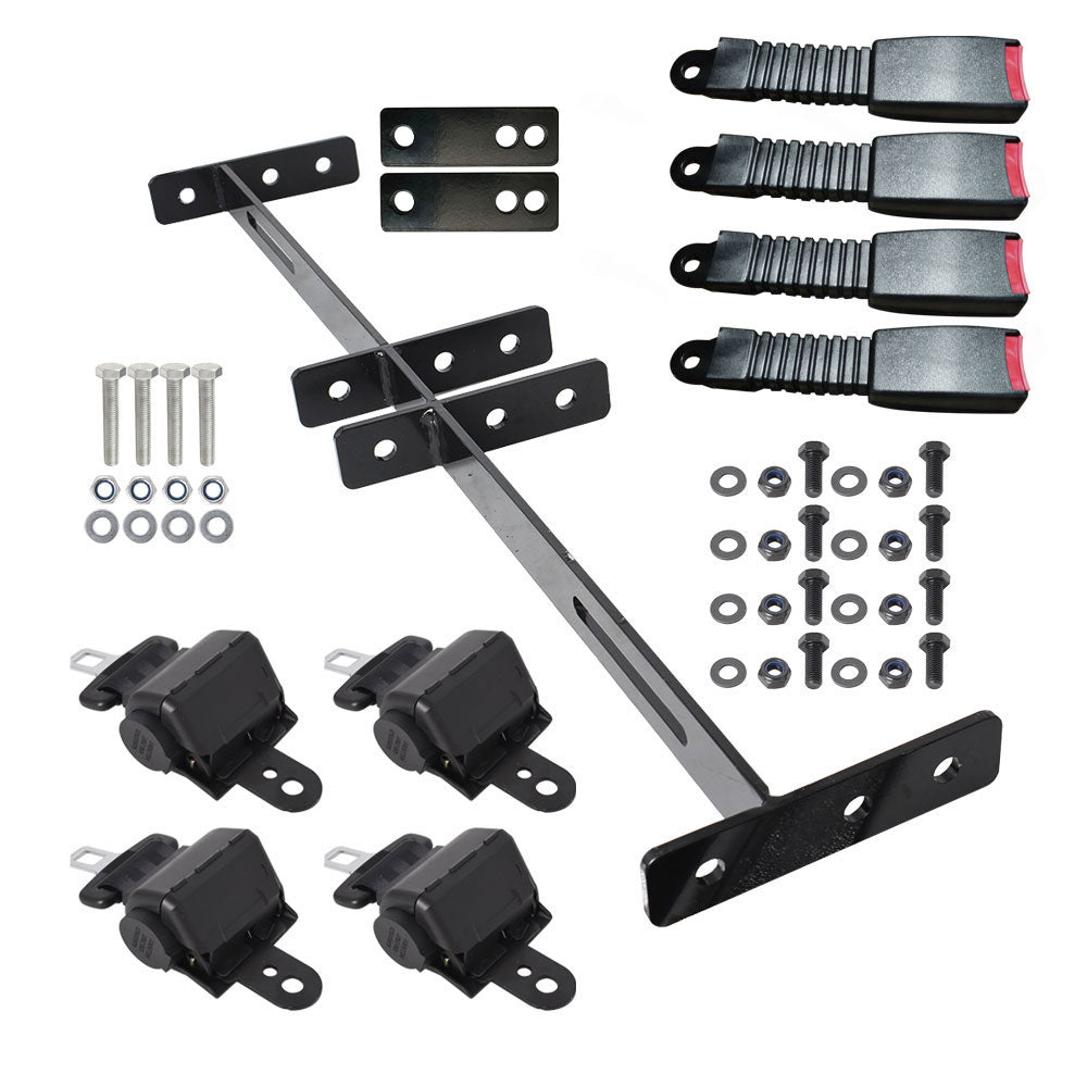 findmall 4× Retractable Seat Belts and Bracket Kit For EZGO Yamaha Club Car Golf Cart