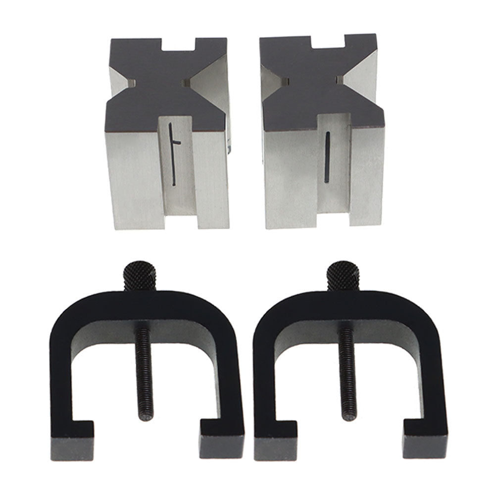 findmall 1-3/8 L X 1-5/8 W X 1-3/4 H Accuracy V-Block & Clamp Set