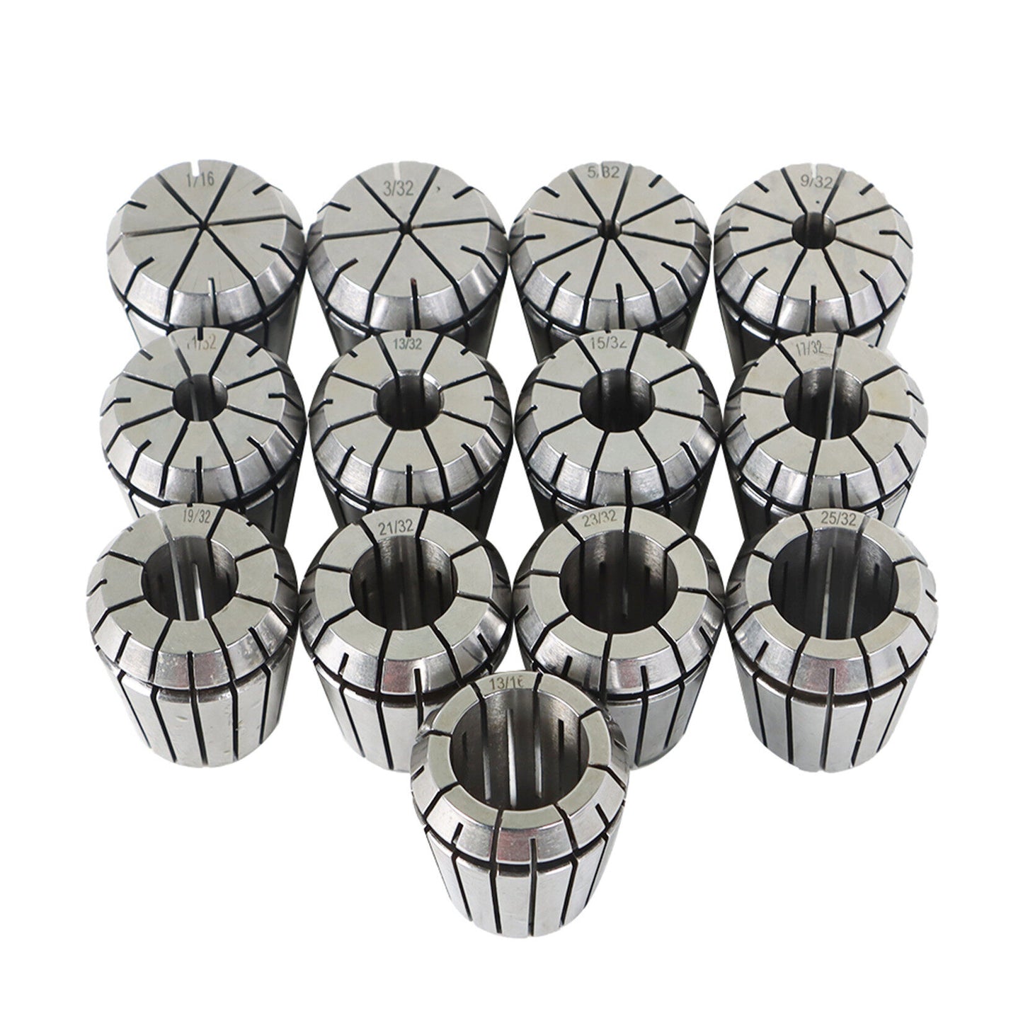 findmall ER32 Collet Set 13Pcs ER32 Collet Chuck Spring Collet Set CNC Engraving Milling Lathe Chuck Tool 1/16-13/16 Inch Fit for CNC Engraving Machine and Milling Lathe Tool
