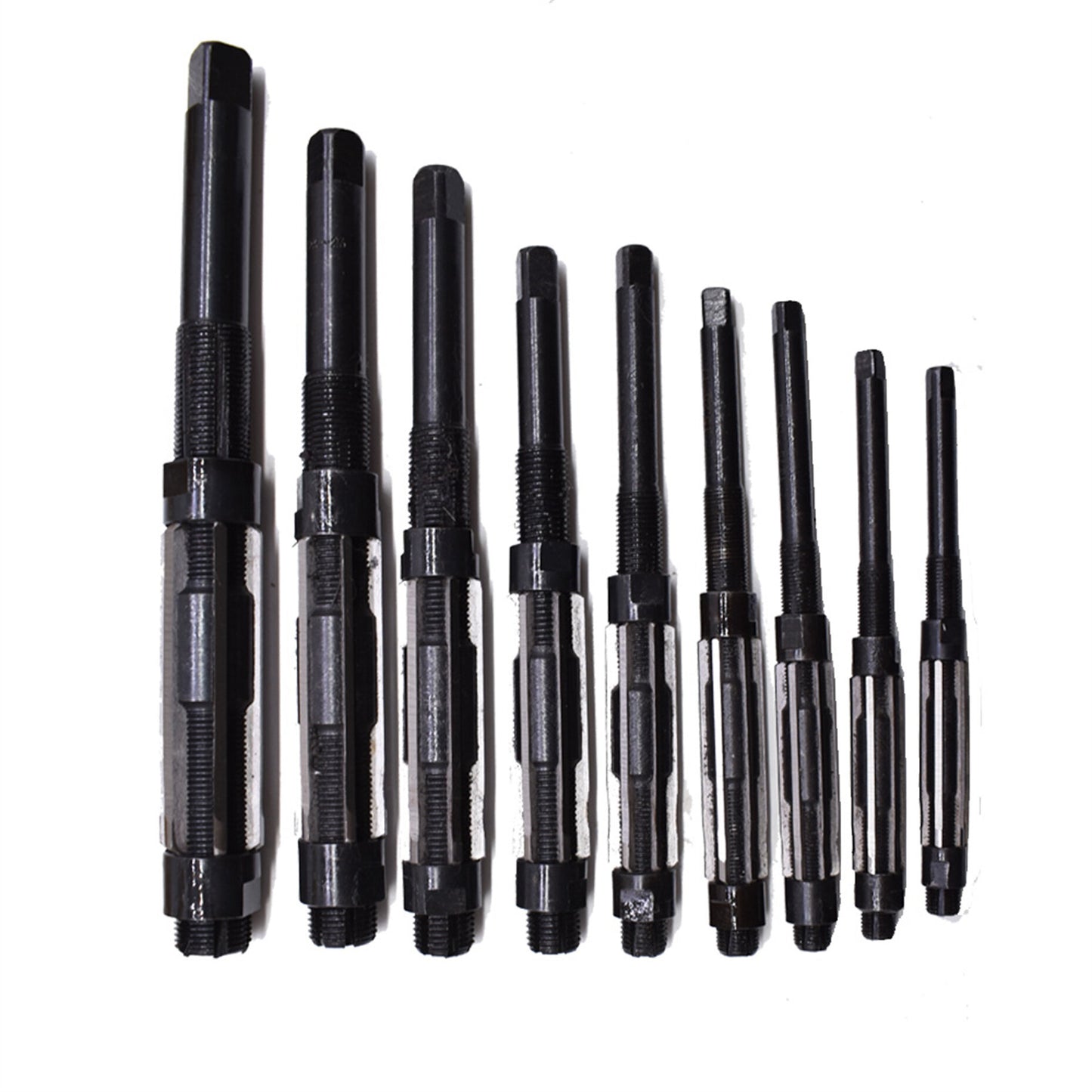 findmall 9 Set High Speed Steel Adjustable Hand Reamers 15/32 Inch to 1-5/32 Inch Fit for Drilling Machine and Other Machine