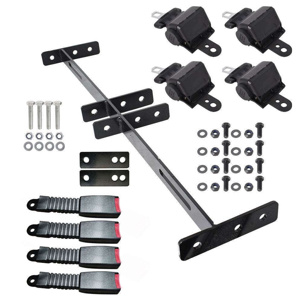 findmall 4× Retractable Seat Belts and Bracket Kit For EZGO Yamaha Club Car Golf Cart
