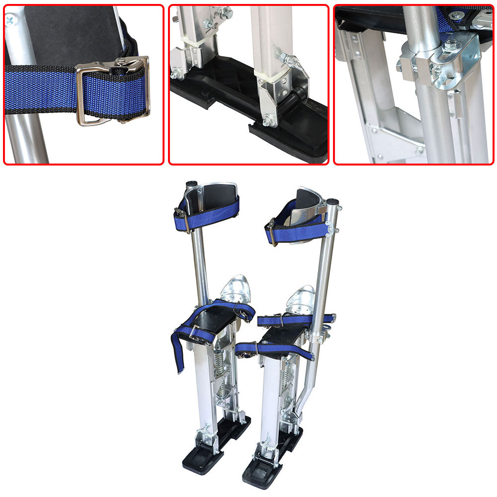 findmall 18In - 30In Aluminum Alloy Stilts For Stilt Painters Walking Tool Silver