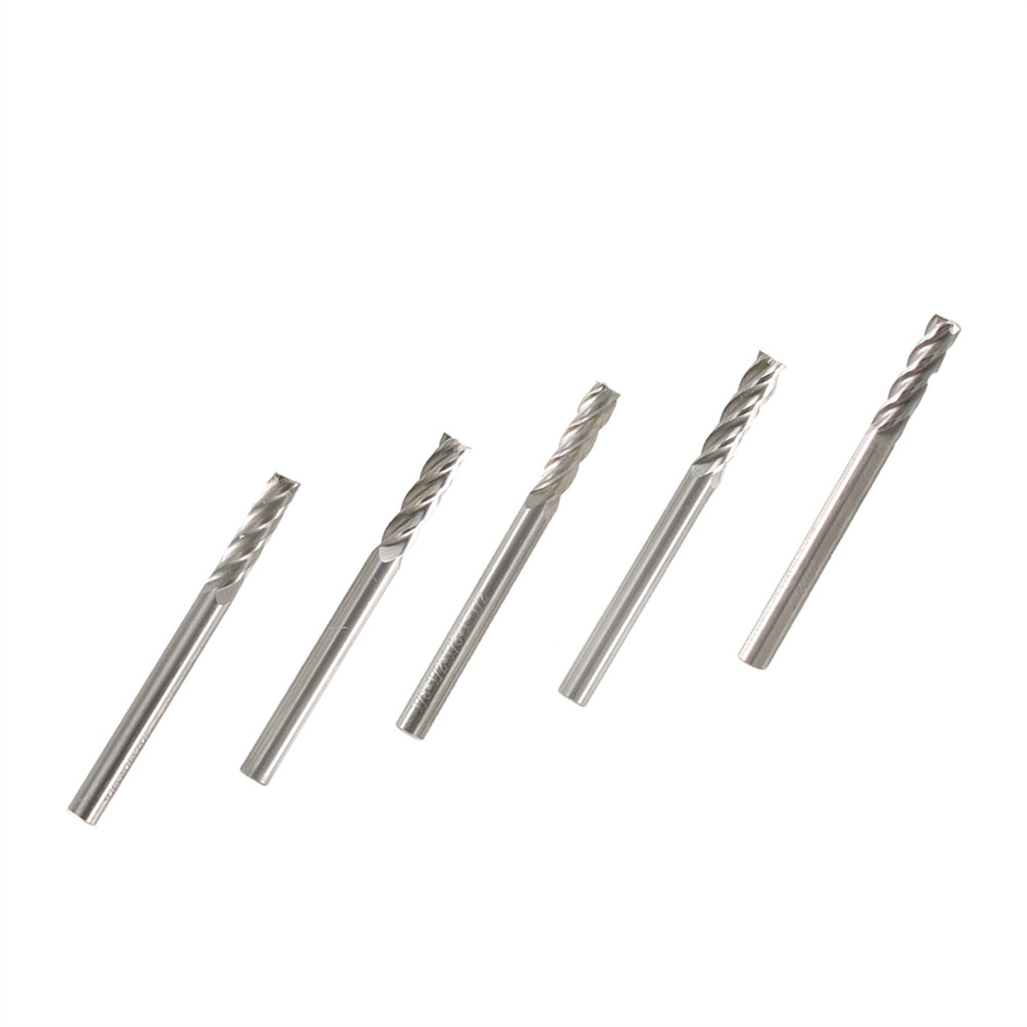 findmall 5Pcs 1/8 Inch Helix Carbide End Mill 4 Flute 1/2 Inch Iength of Cut Fit for Alloy Steels/Hardened Steels