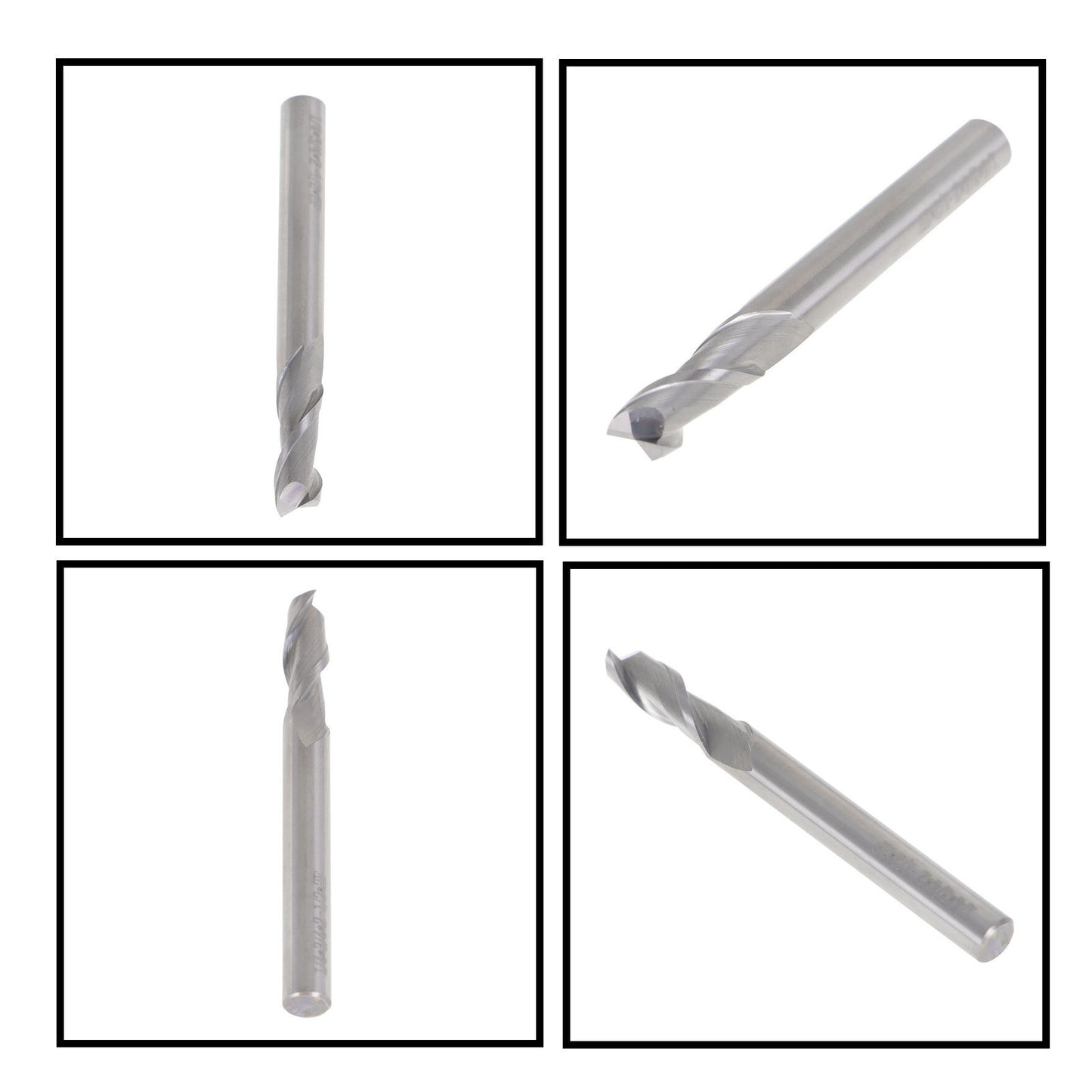 findmall 5Pcs 1/4 Inch Helix Carbide End Mill Tialn Coated 2 Flute 3/4 Inch Length of Cut Fit for Aluminum Cut Non-Ferrous Metal Upcut CNC Spiral Router Bit