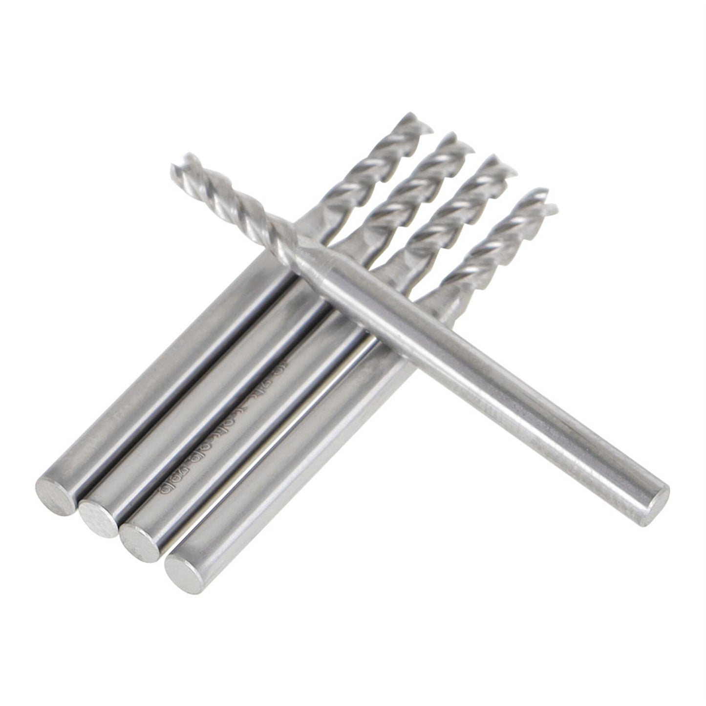 findmall 5Pcs 3/32 Inch Helix Carbide End Mill Tialn Coated 4 Flute 3/8 Inch Length of Cut Fit for Aluminum Cut Non-Ferrous Metal Upcut CNC Spiral Router Bit