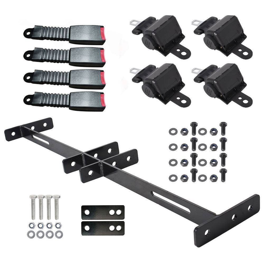 findmall 4× Retractable Seat Belts and Bracket Kit For EZGO Yamaha Club Car Golf Cart