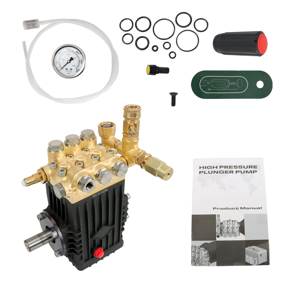 findmall 3600 PSI 4.9GPM Belt Drive Pressure Power Washer Pump 24mm Solid Shaft