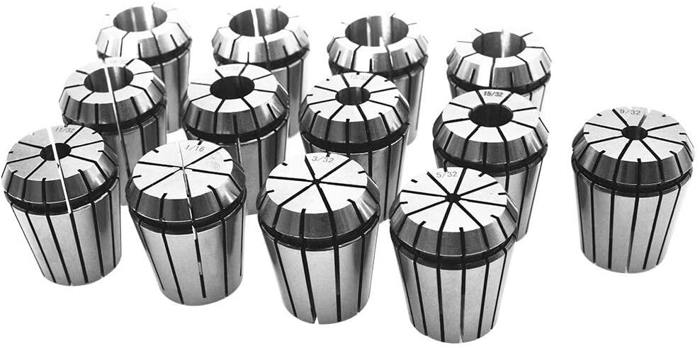findmall ER32 Collet Set 13Pcs ER32 Collet Chuck Spring Collet Set CNC Engraving Milling Lathe Chuck Tool 1/16-13/16 Inch Fit for CNC Engraving Machine and Milling Lathe Tool