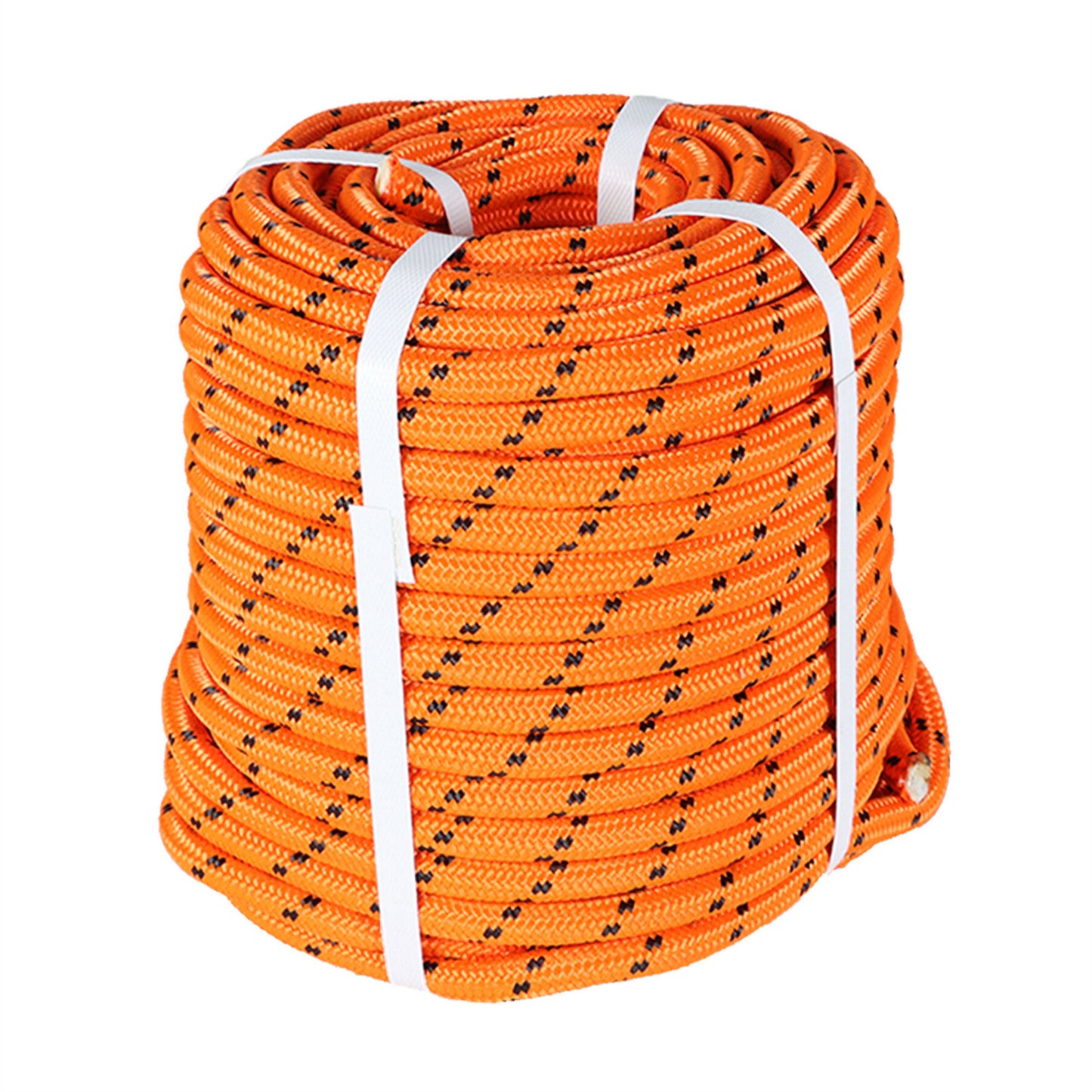 findmall 1/2 Inch Polyester Rope Double Braid Pulling Ropes for Swing Tree Work Orange 150 Feet