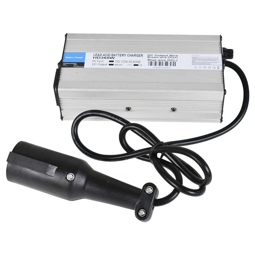 findmall For Club Car Golf Cart 48 Volt 6Amp Battery Charger Snap Head 3 Pin Plug