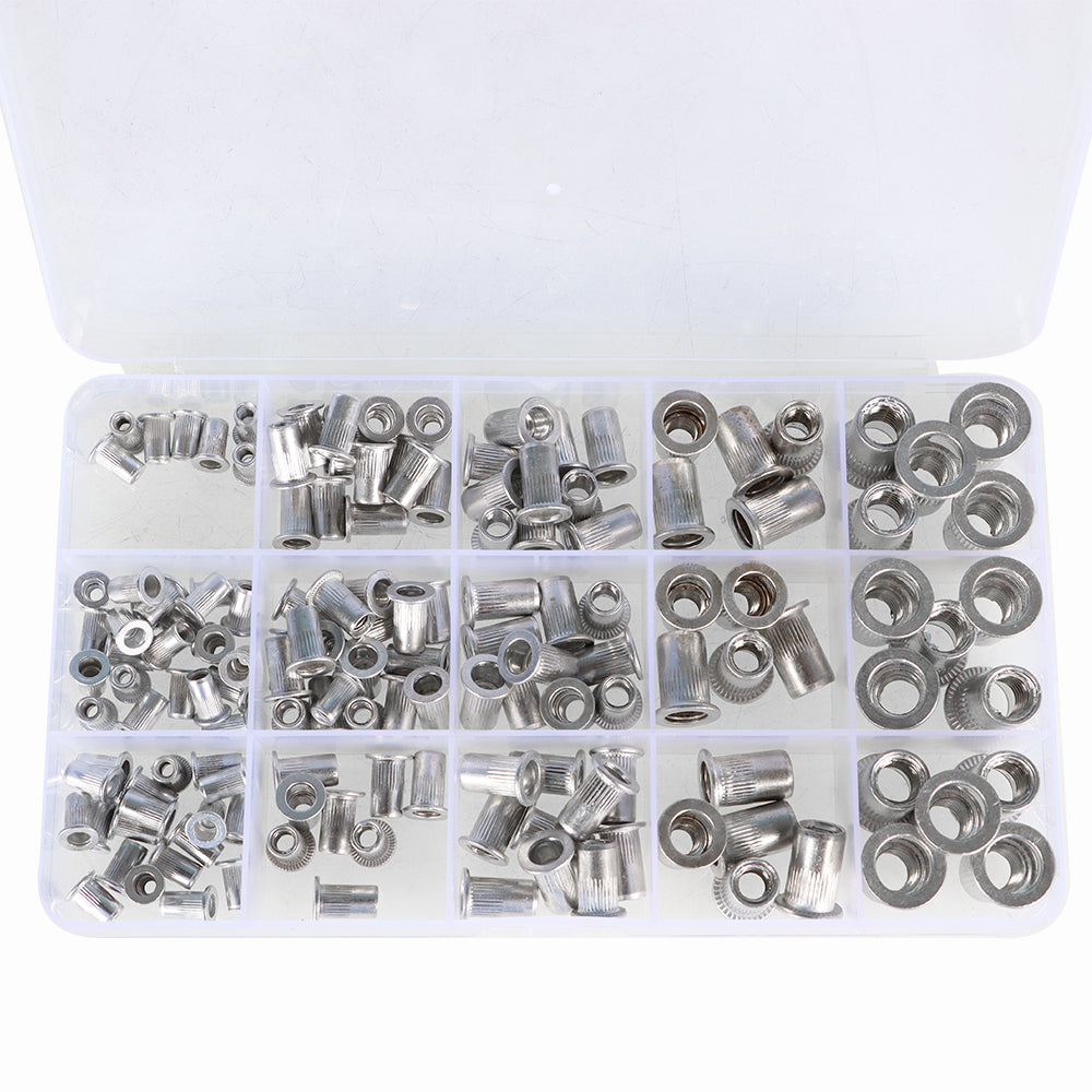findmall 150 Piece Metric Aluminum Rivet Nut Kit Rivnut Nutsert Assort M3 M4 M5 M6 M8 New
