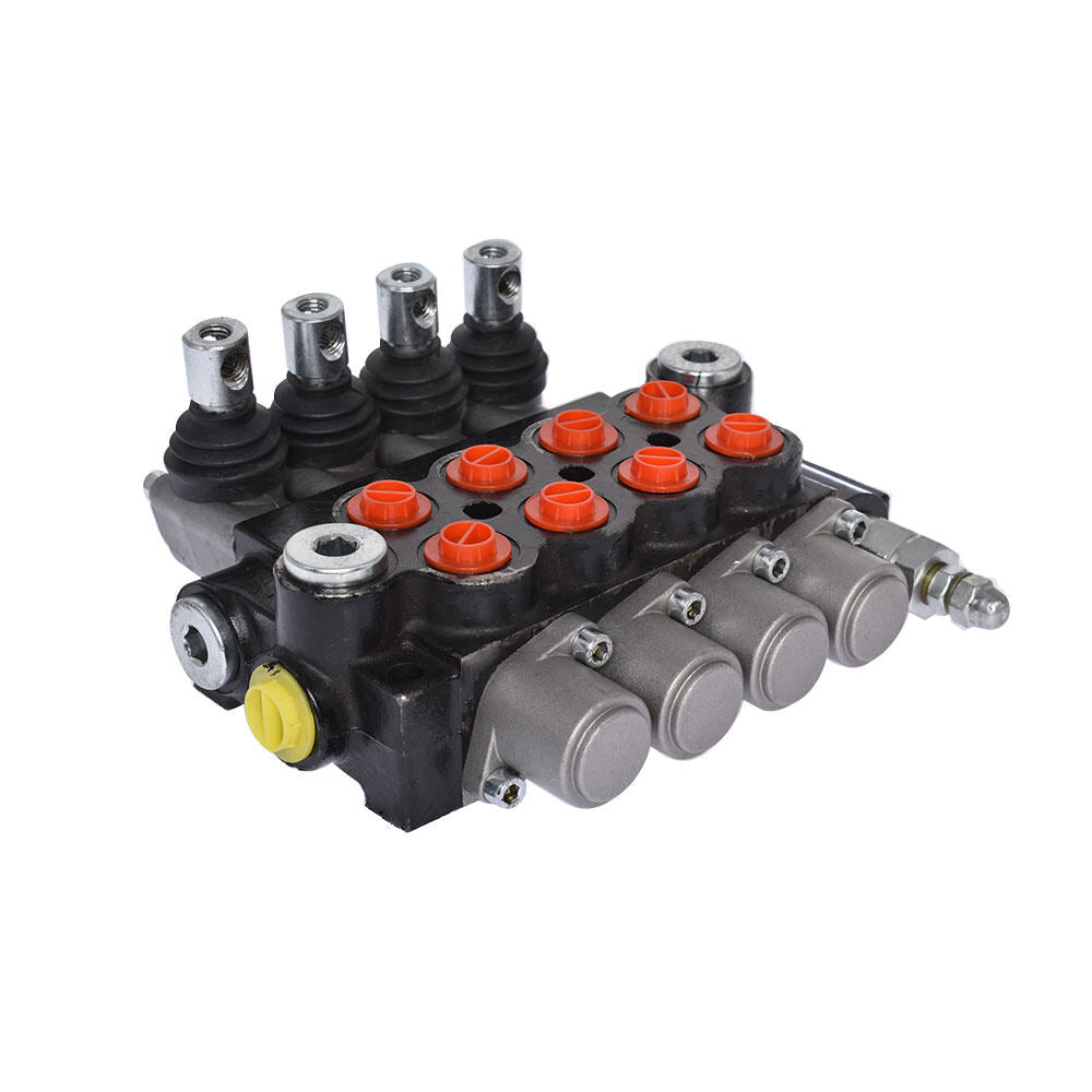 findmall 4 Spool 11 GPM 3625 PSI Hydraulic Directional Control Valve, SAE Ports Double Acting Valve for Small Tractors, Tractors, Loaders, Log Splitter