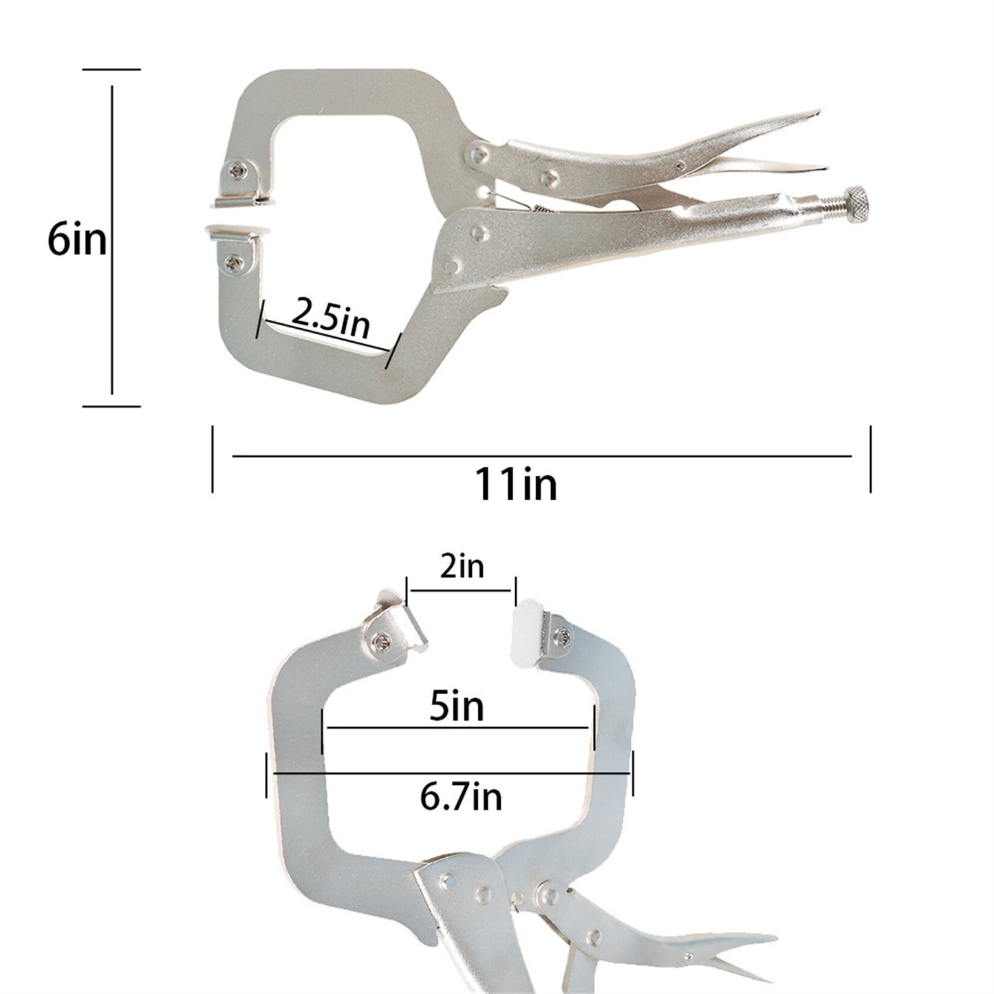 10Pcs 11 Inch Locking C Clamps with Swivel Pads Heavy Duty C-Type Locking Plier Table and Tool Vise Grip