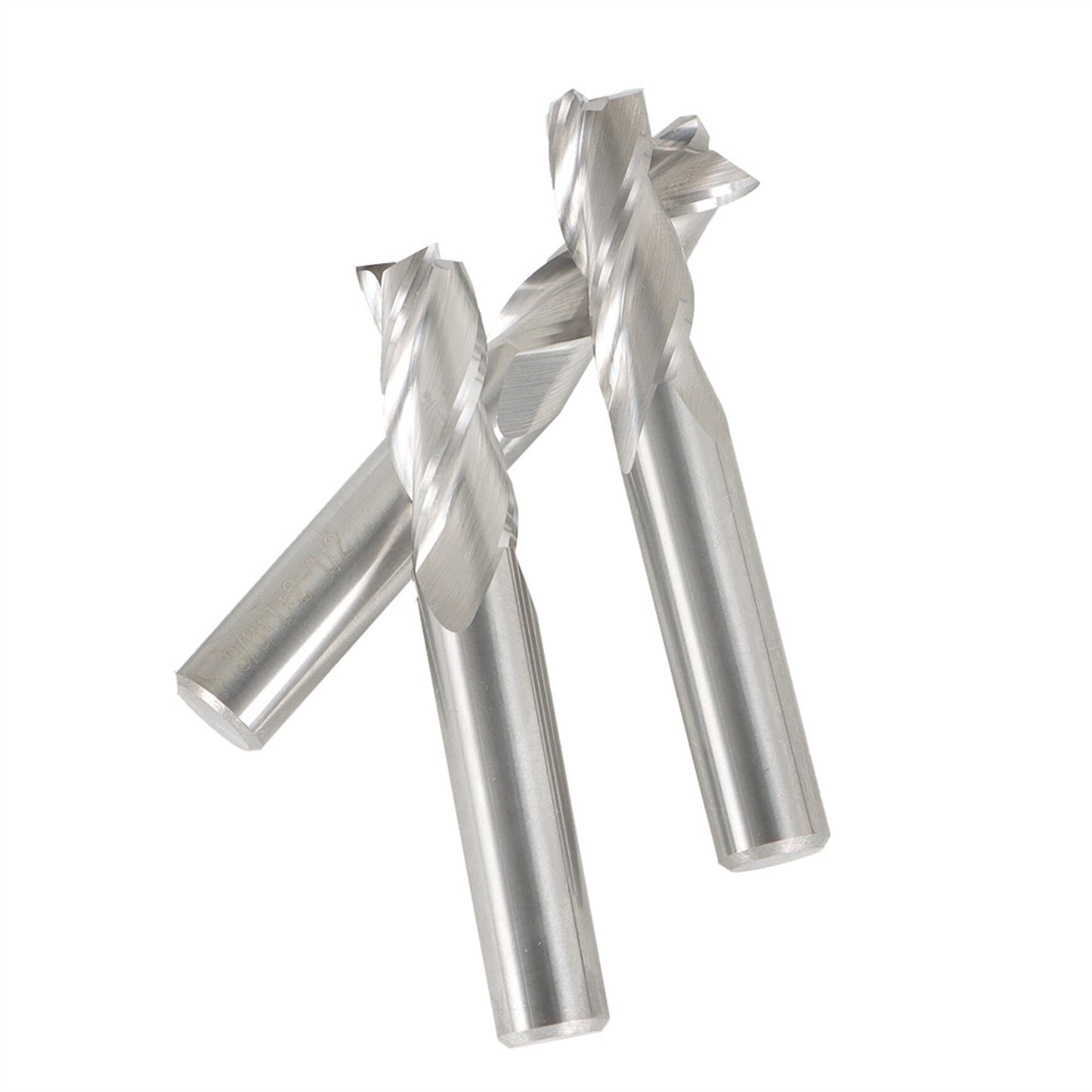 3Pcs 3 Flute 3/8" Shank Helix Carbide End Mill, 1" Length of Cut Square Nose End Mill Fit for Aluminum Cut Non-Ferrous Metal Upcut CNC Spiral Router Bit