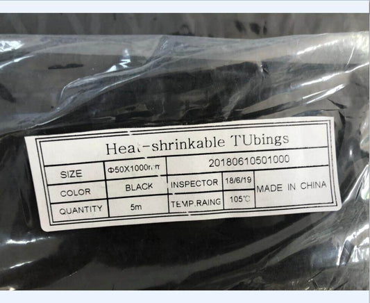 eTekGo X-Tube Heat Shrink Wrap Tubing 39"&64" Lengths for Rod Grips-5 Color 14 Sizes (Black, Diamter:50mm; Length:39")
