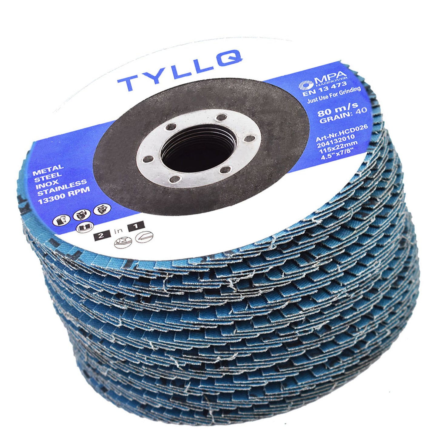 findmall 10 Pcs Flap Discs 4-1/2 x 7/8 Inch 40 Grits Zirconia Grinding Wheel Abrasive Sanding Disc Grinder disc